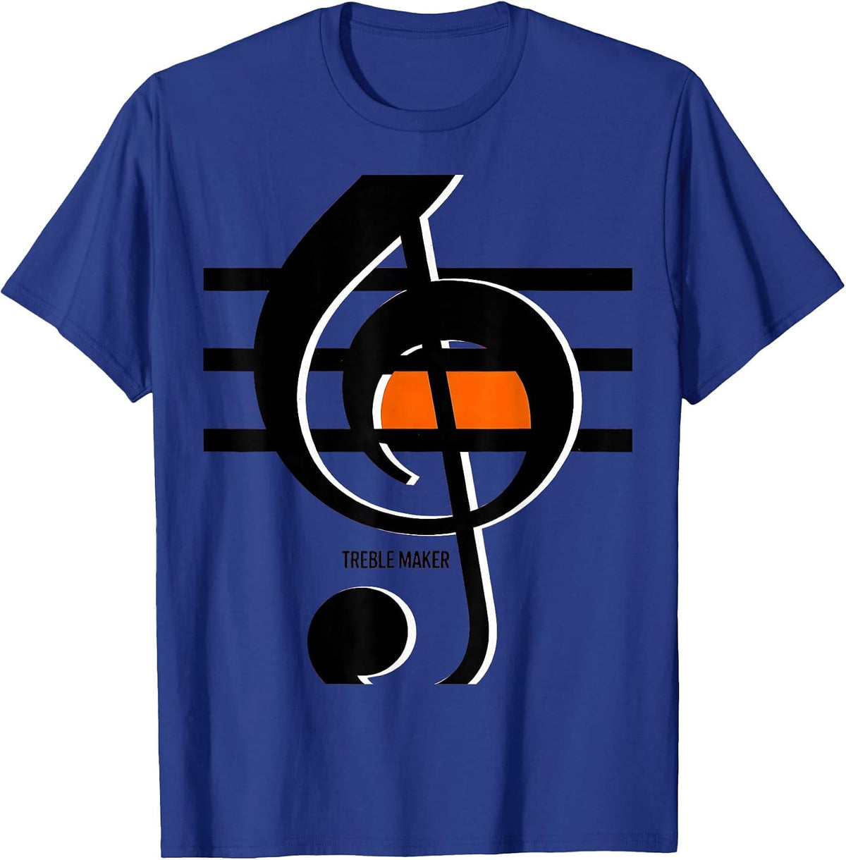 Treble Maker Brutalist Graphic Funny Music Lover Gift T-Shirt - Royal Blue