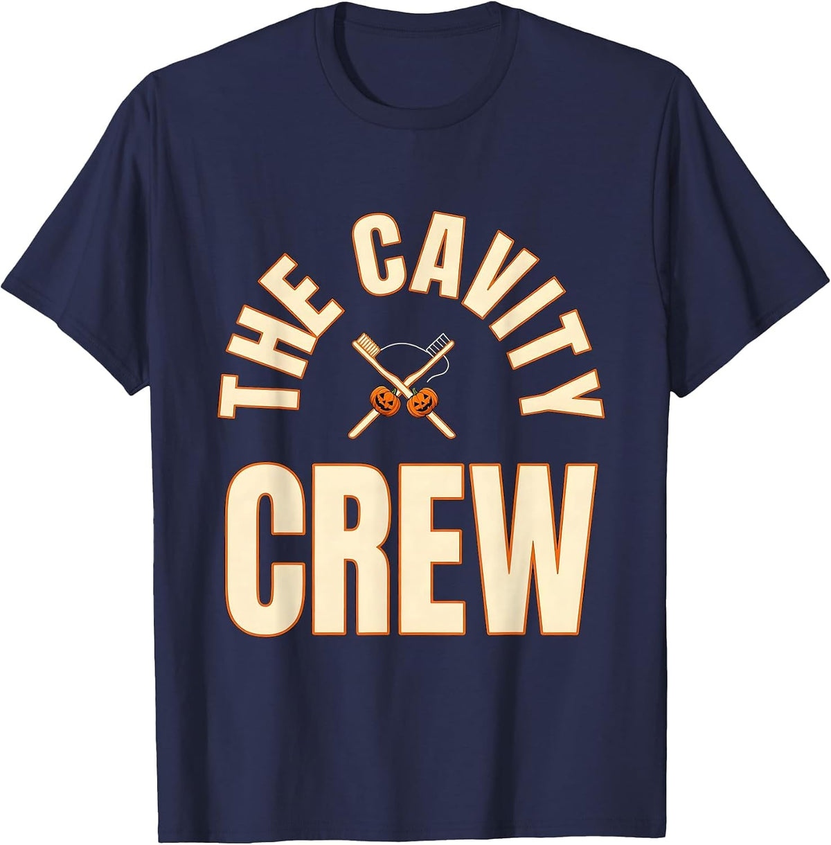 Men's The Cavity Crew Halloween Dentist Dental Humor Costume T-Shirt - Navy Blue