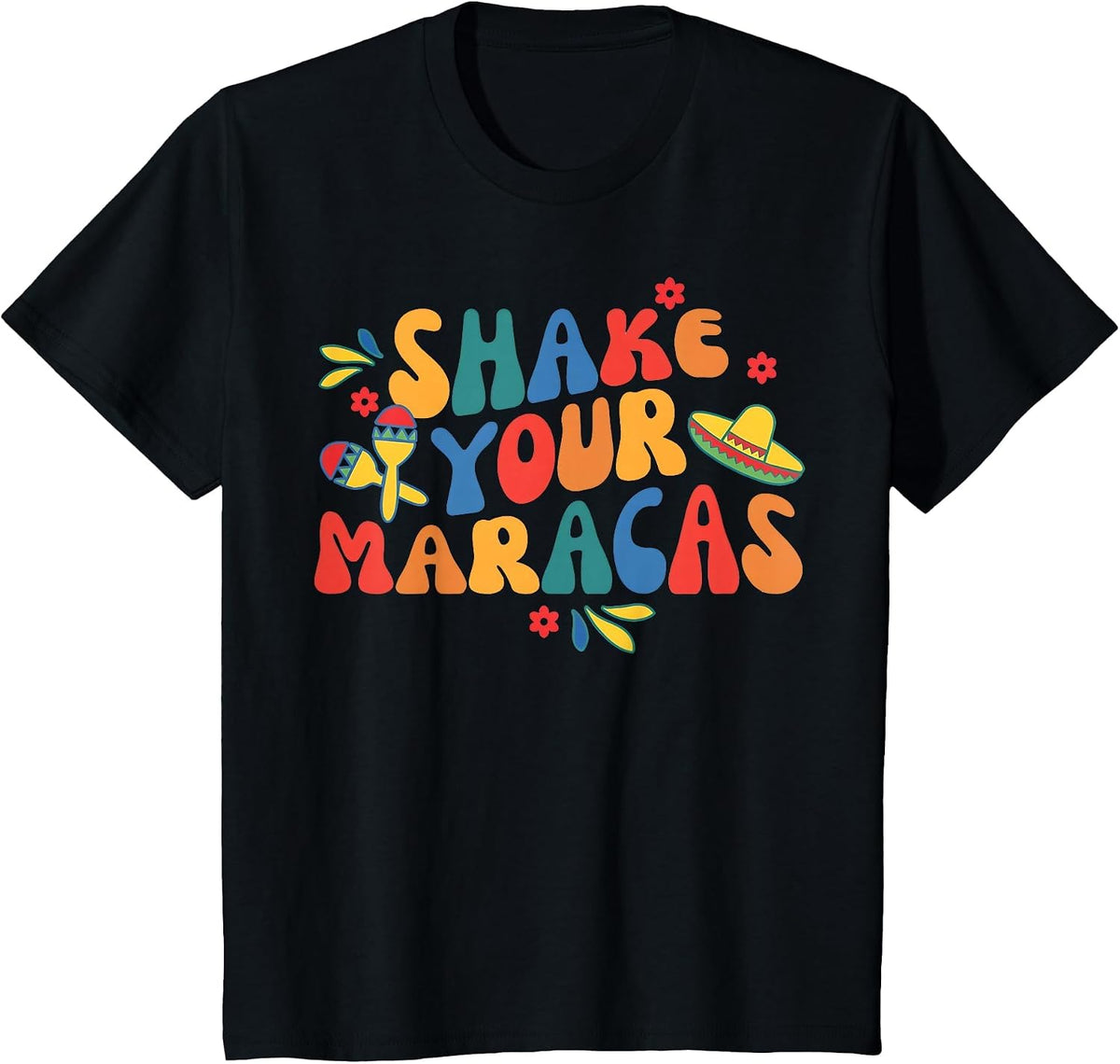 Groovy Shake Your Maracas Final Fiesta Bachelorette Party T-Shirt - Black