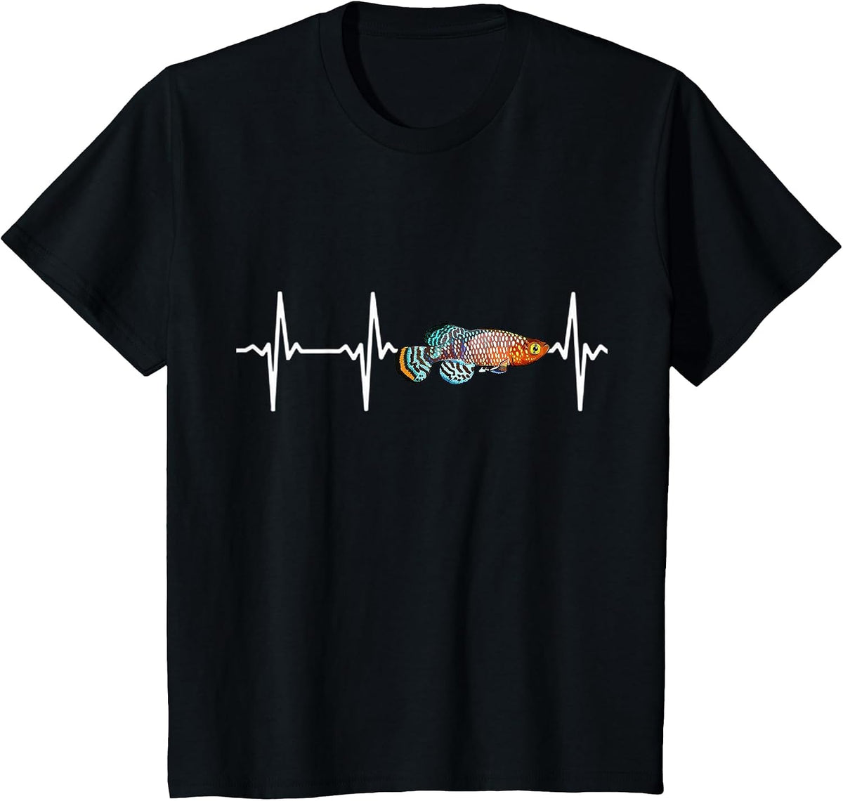 Killifish Heartbeat for Fishkeeping Aquarium Lovers T-Shirt - Black