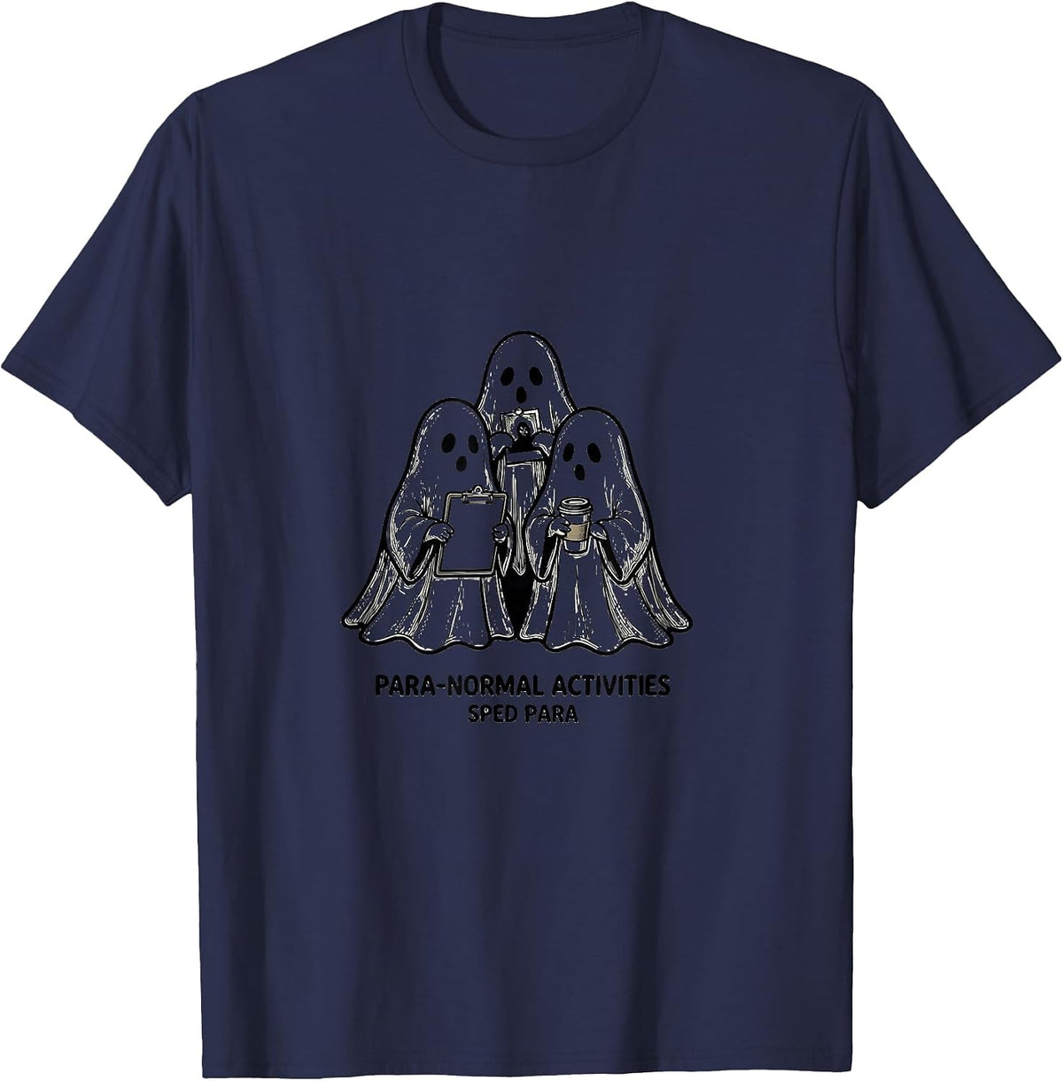 Para-Normal Activities SPED Para Ghost Teacher Halloween T-Shirt - Navy Blue