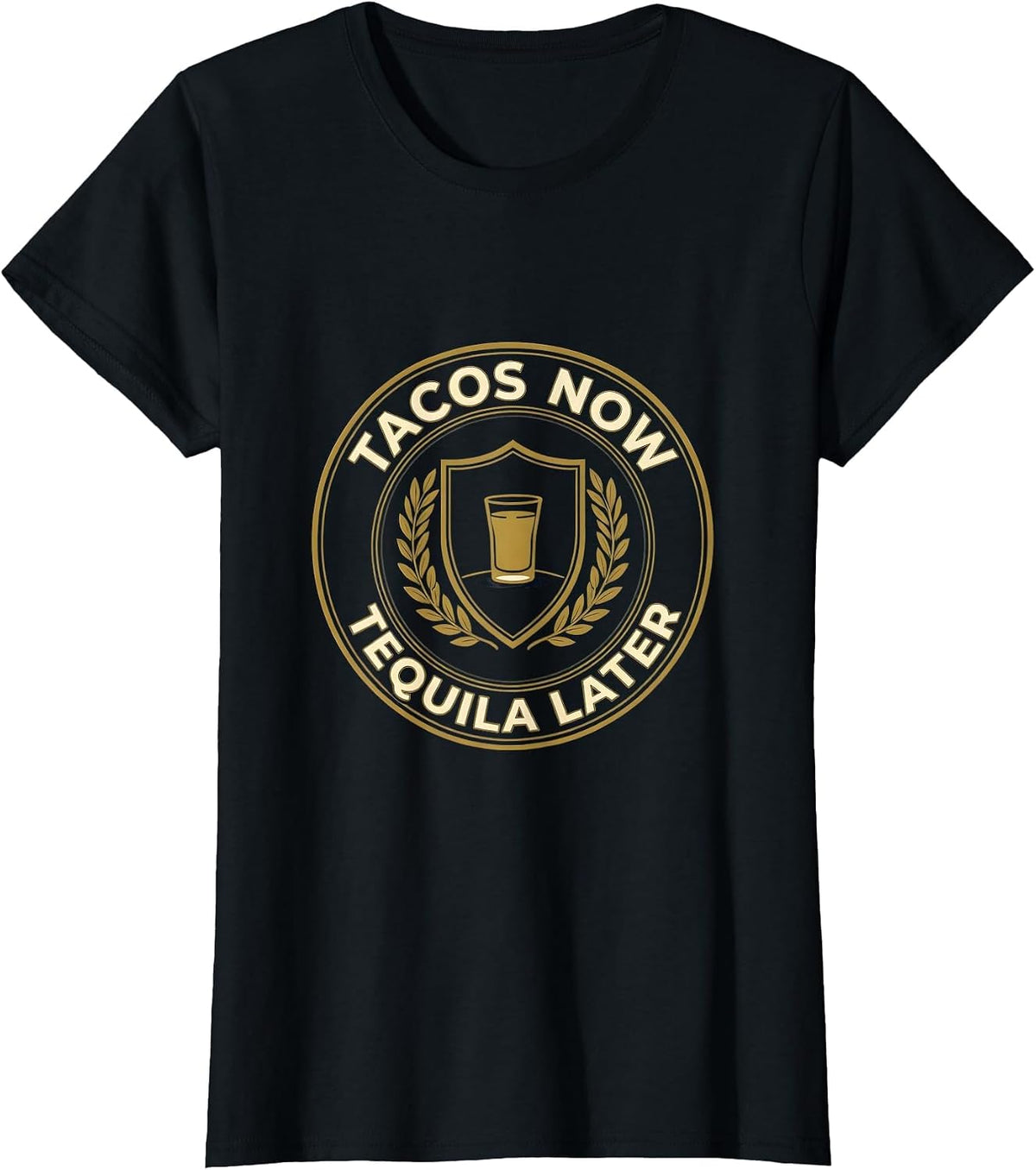 Tacos Now Tequila Later Cinco De Mayo Spanish Pun Party T-Shirt - Black