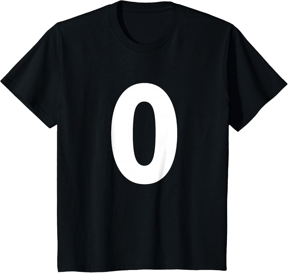 Numeral Number 0 Zero Tee Shirt T-Shirt - Black