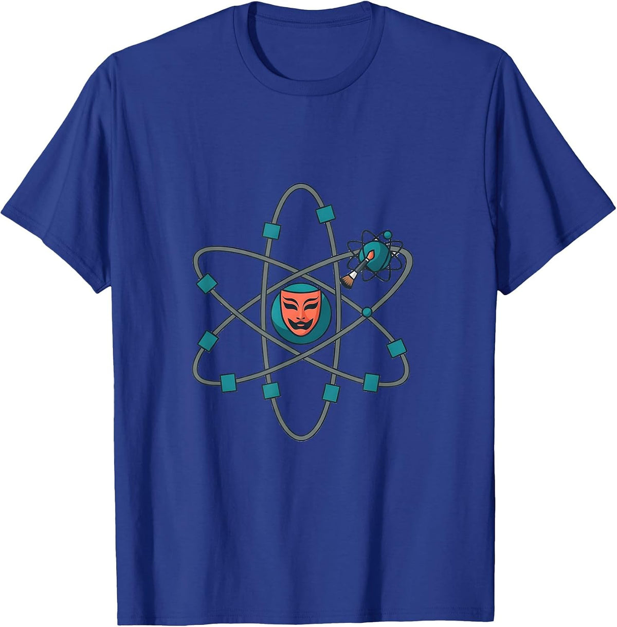 Atom Makeup Mask Science Nerd Humor Gift T-Shirt - Royal Blue