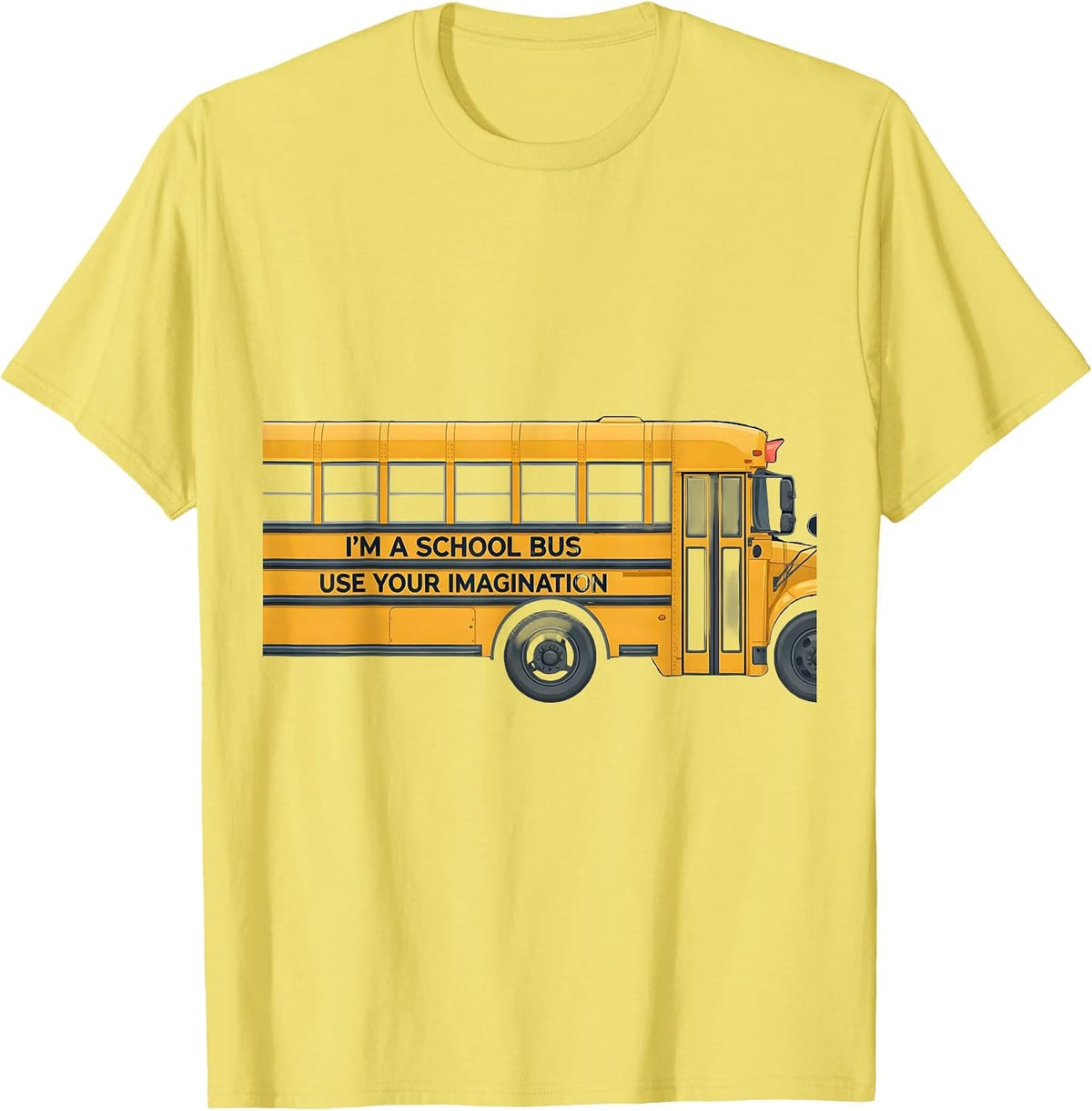 Men's I'm A School Bus Use Your Imagination Funny Halloween T-Shirt - Lemon Yellow