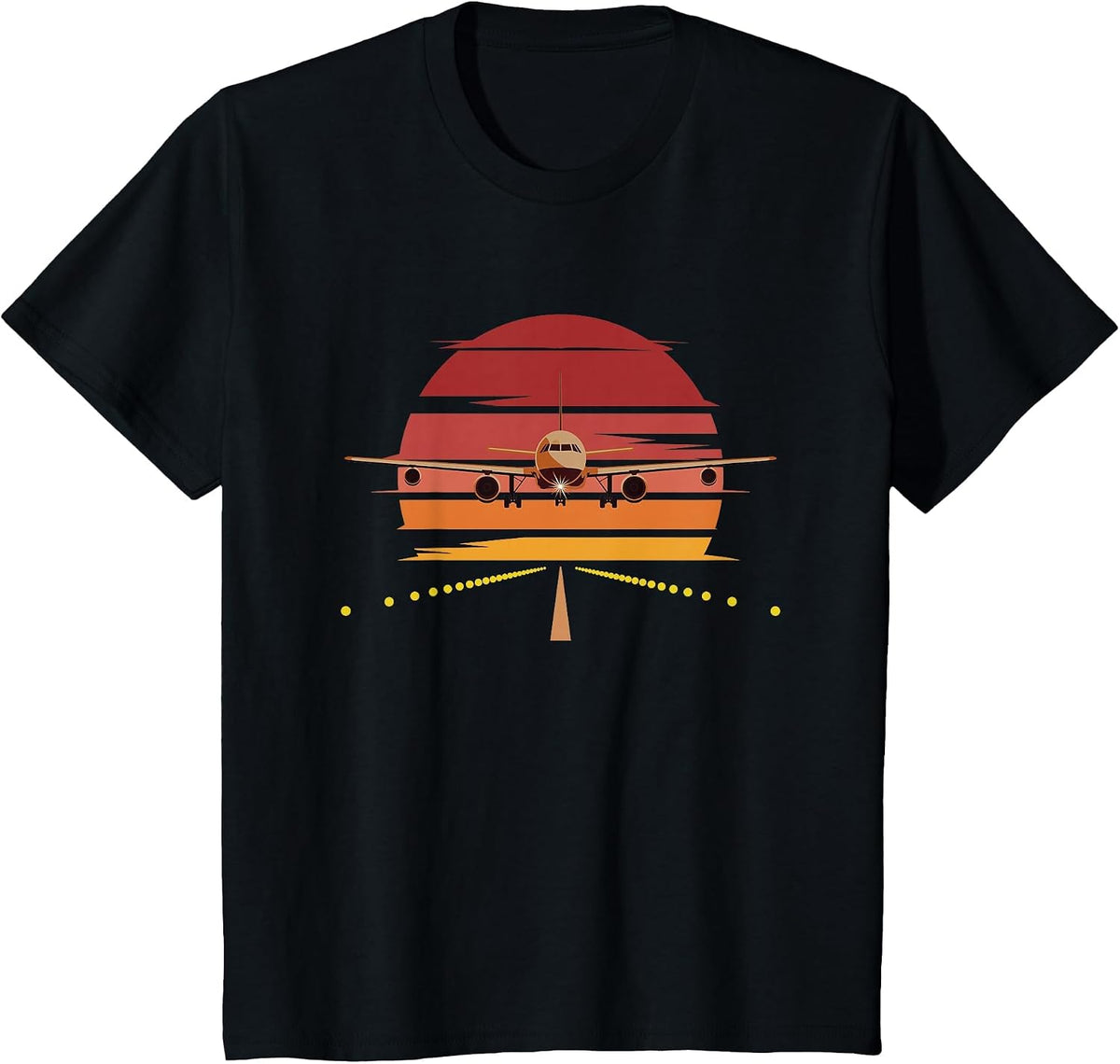 Retro Airplane Pilot T-Shirt - Black
