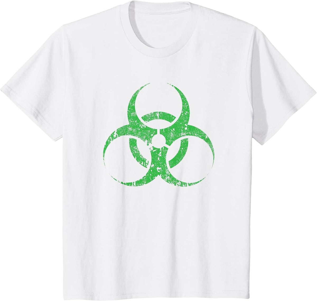 Biohazard Symbol Vintage Green Funny Halloween T-Shirt - White