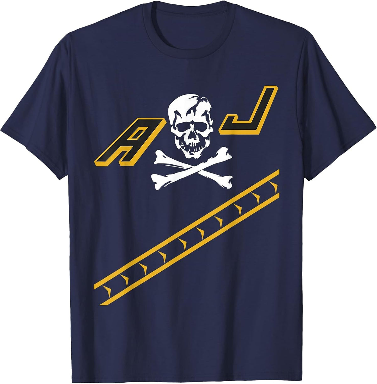 Jolly Rogers F-14 Tomcat Airplane Tailflash Naval Aviation T-Shirt - Navy Blue