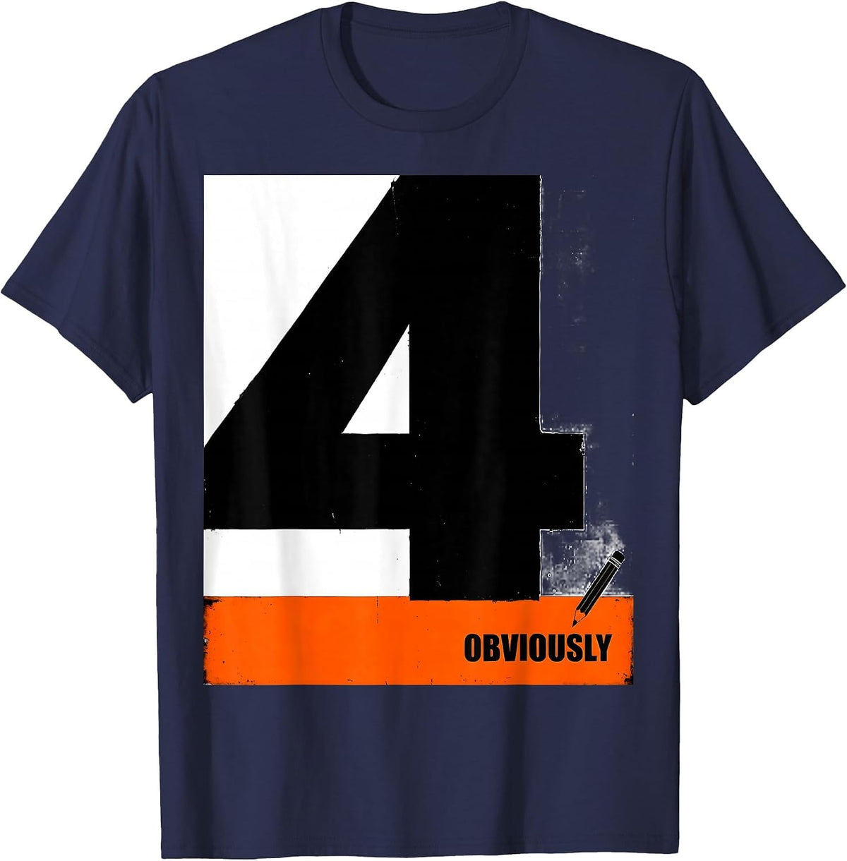 Men's Fourth Grade Obviously Brutalist Graphic Back To School T-Shirt - Navy Blue