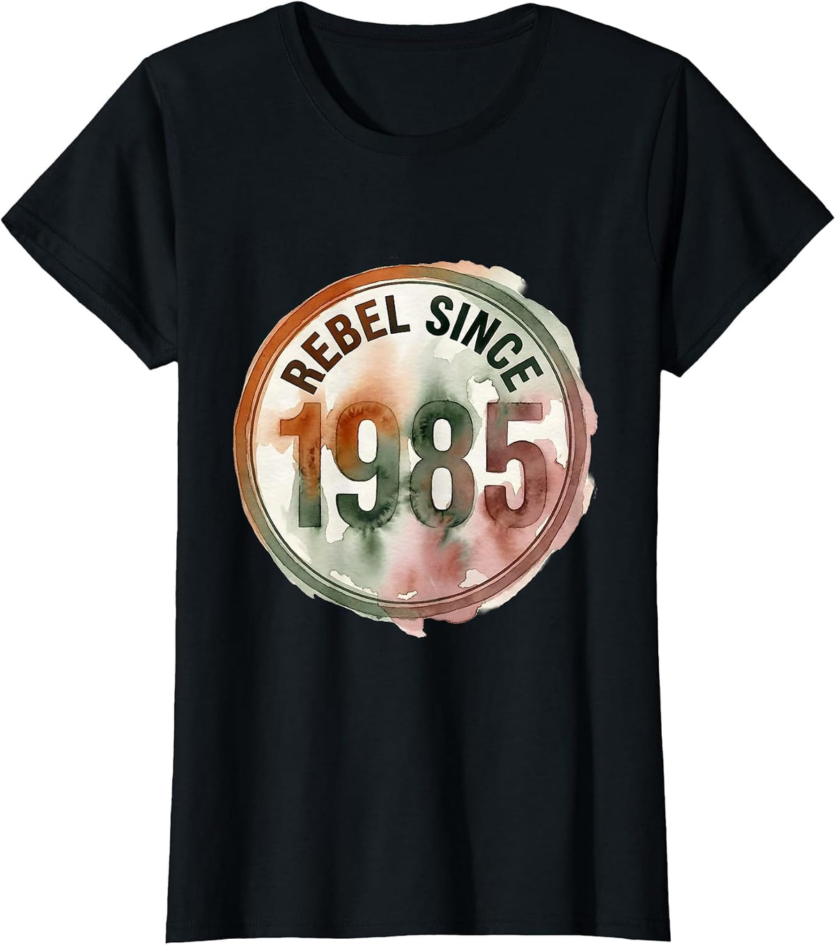Rebel Since 1985 Funny Vintage Retro Humor T-Shirt - Black