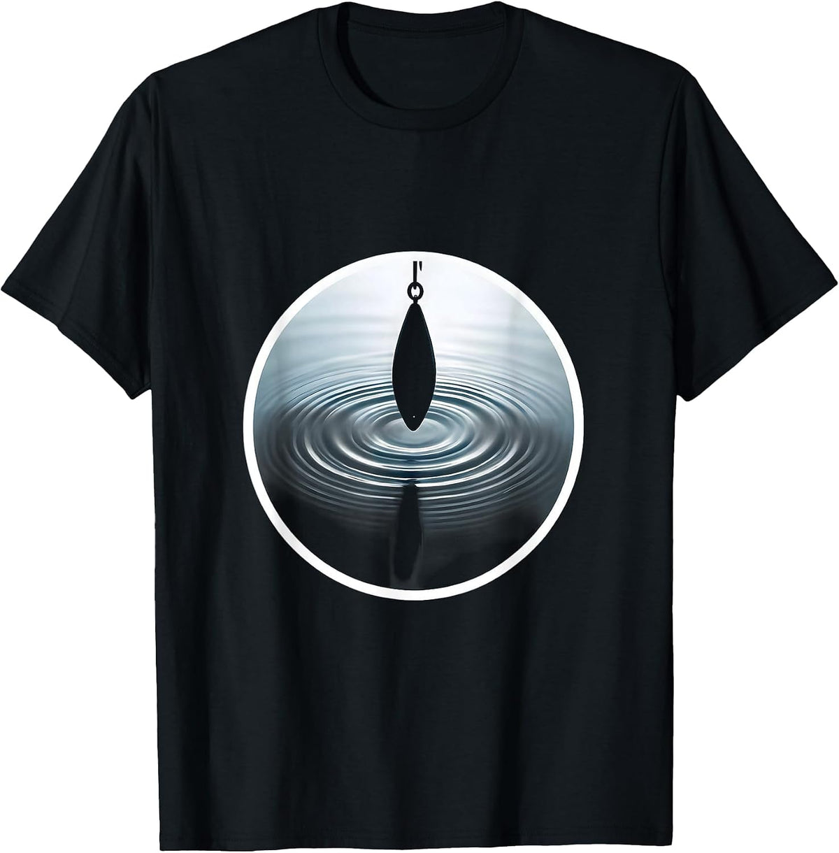 Men's Underwater Lure View Fishing Graphic T-Shirt - Black