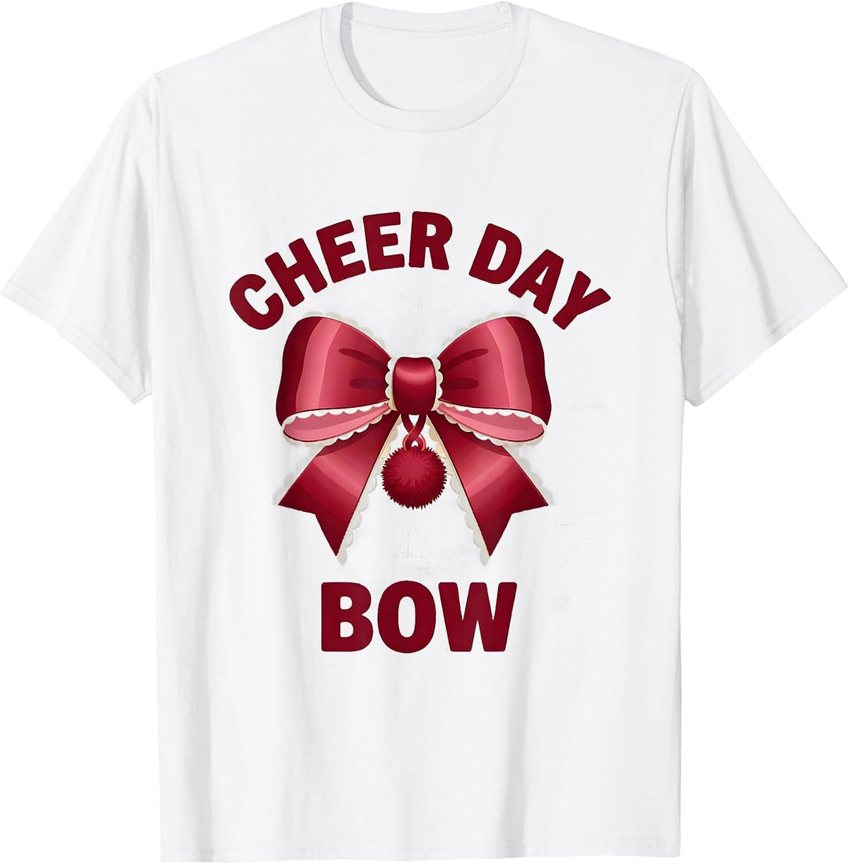 Men's Cheer Day Bow Coquette Ribbon State Pride Sport Gift T-Shirt - White