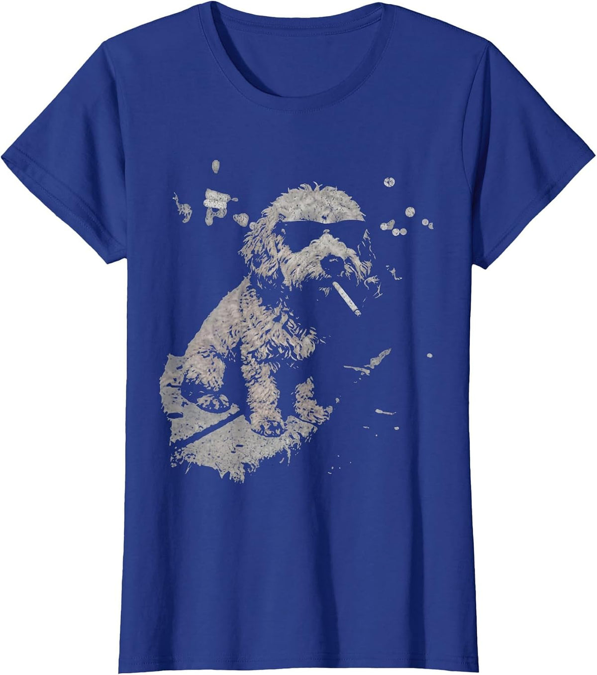 Dog Smoking Cigarette Funny Goldendoodle Meme T-Shirt - Royal Blue