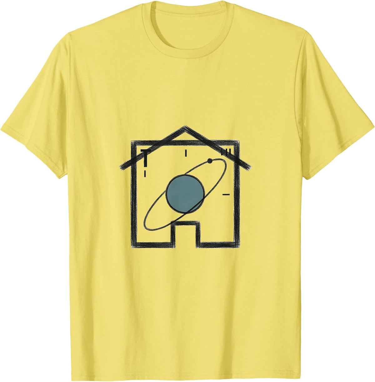 Men's Periodic Table House Minimalist Science Nerd Humor T-Shirt - Lemon Yellow
