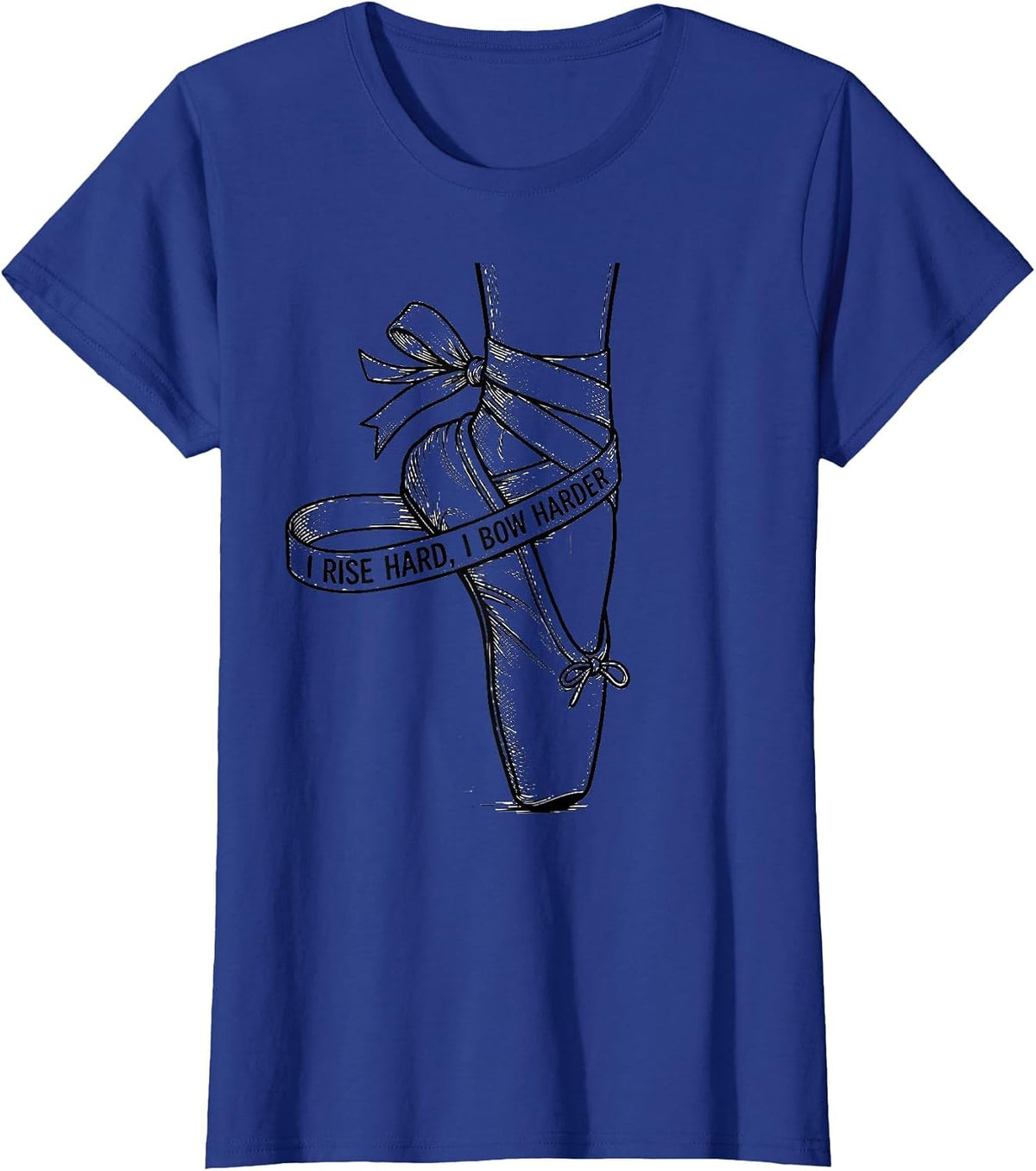 Women's I Rise Hard I Bow Harder Coquette Bow Gymnastics Gift T-Shirt - Royal Blue