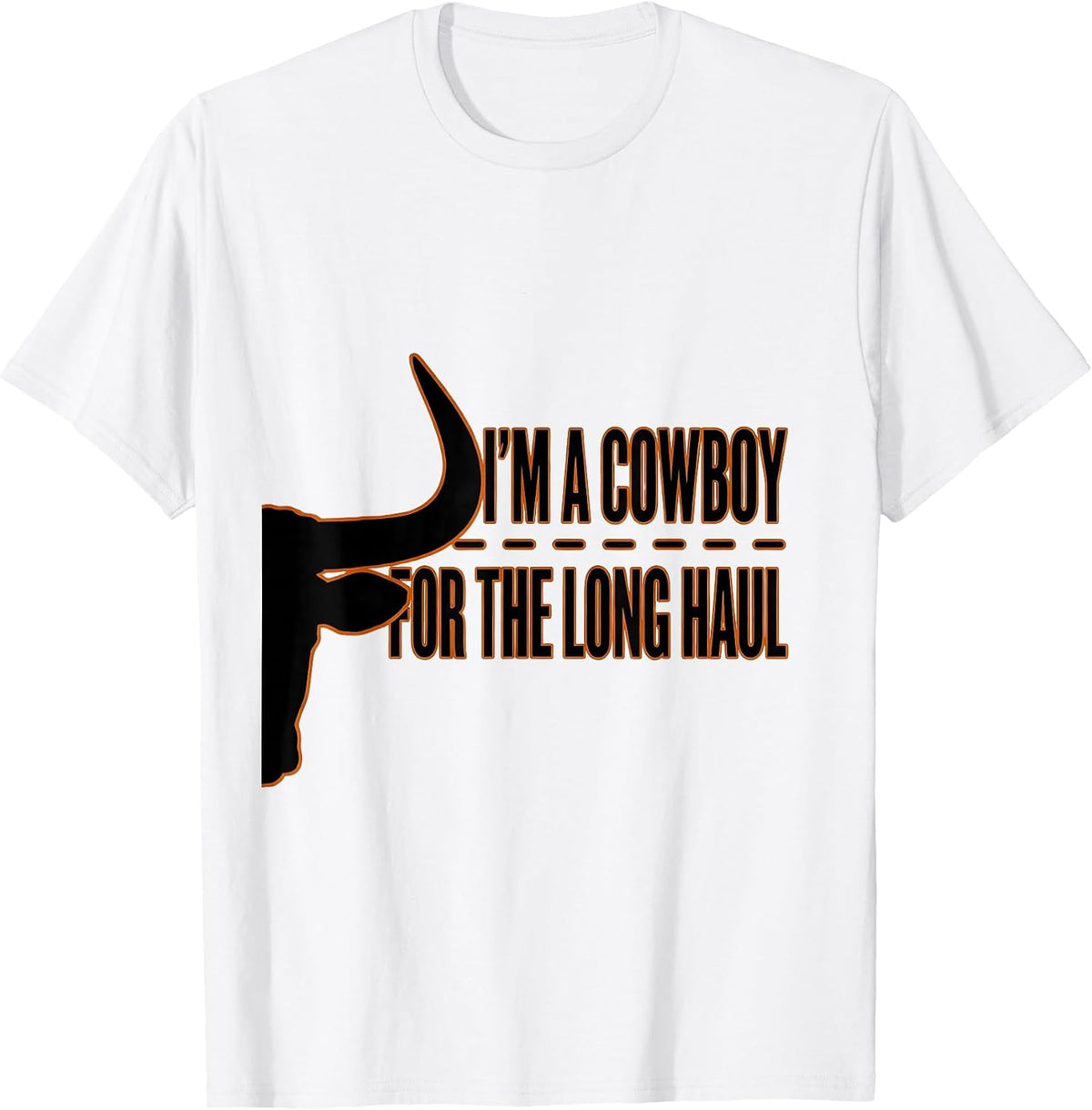 Men's I'm A Cowboy For The Long Haul Minimalist Western Pride T-Shirt - White