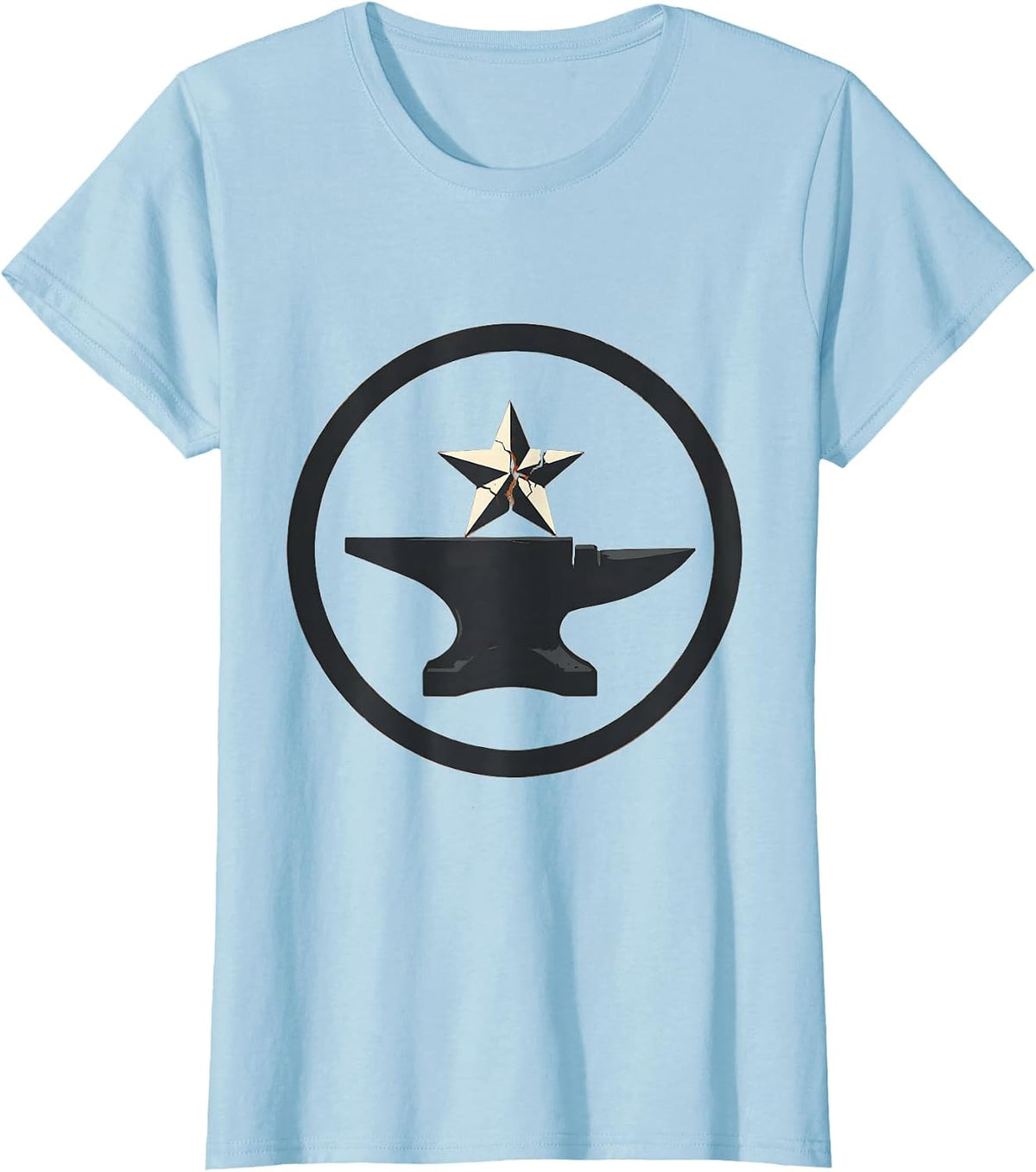 Women's Star Forged on Anvil Blacksmith Graphic T-Shirt - Baby Blue