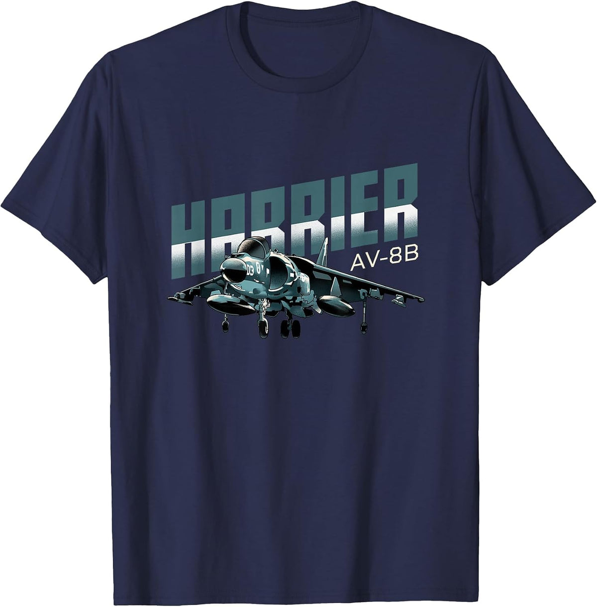 Harrier Jump Jet Military Fighter Aircraft T-Shirt - Navy Blue