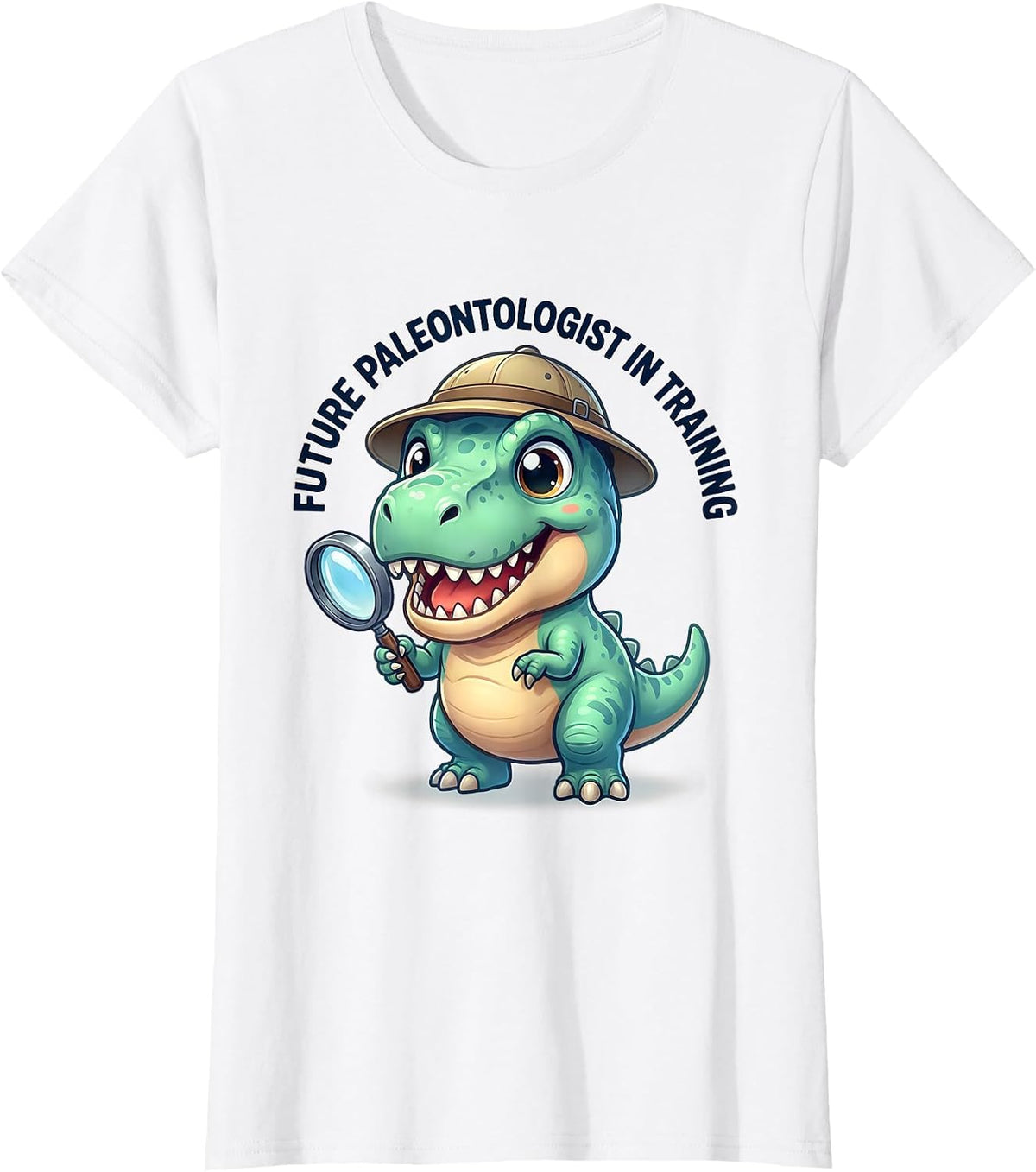 Future Paleontologist In Training Dinosaur Design T-Shirt - White
