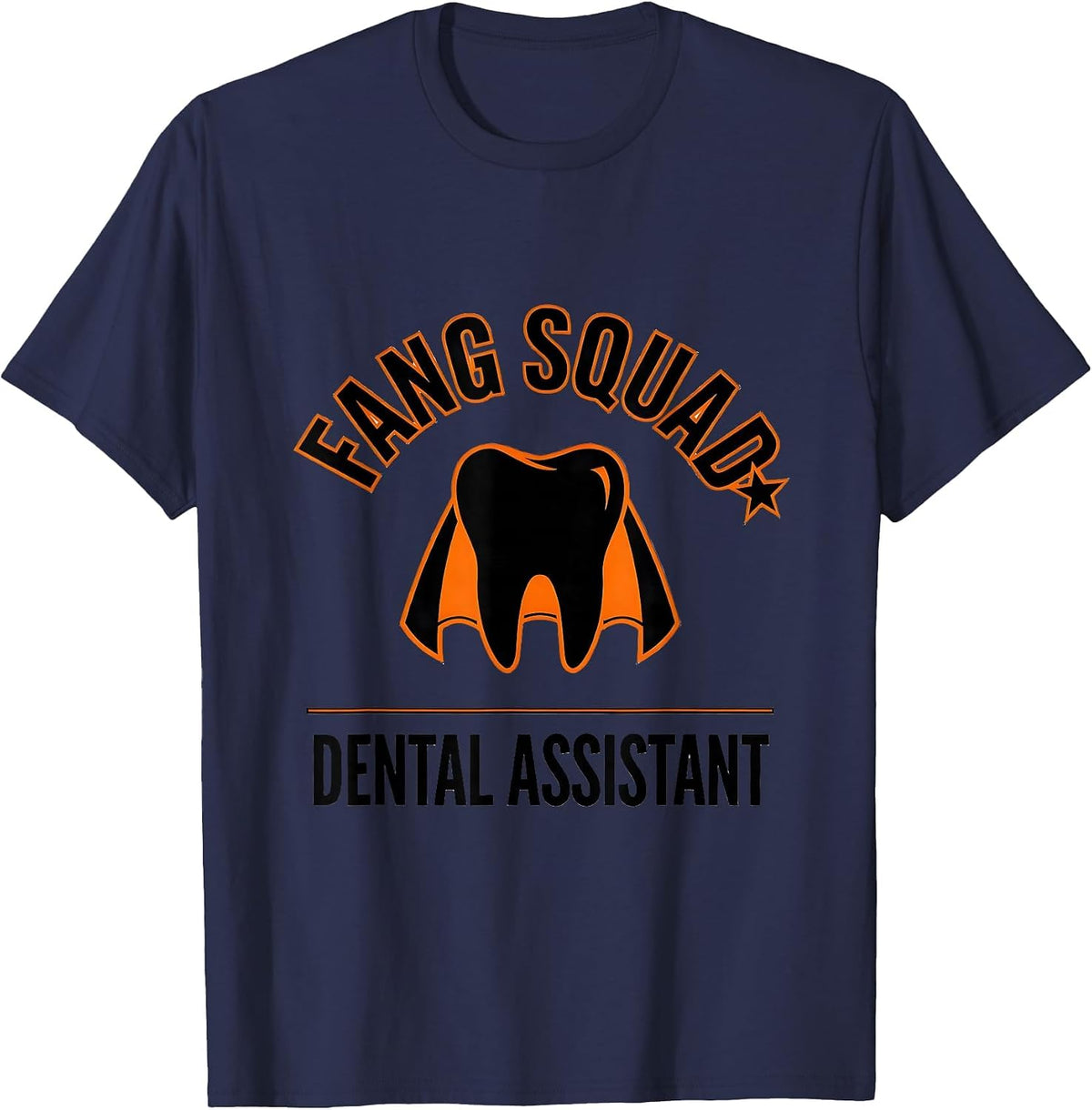 Fang Squad Dental Assistant Halloween Dental Team Costume T-Shirt - Navy Blue
