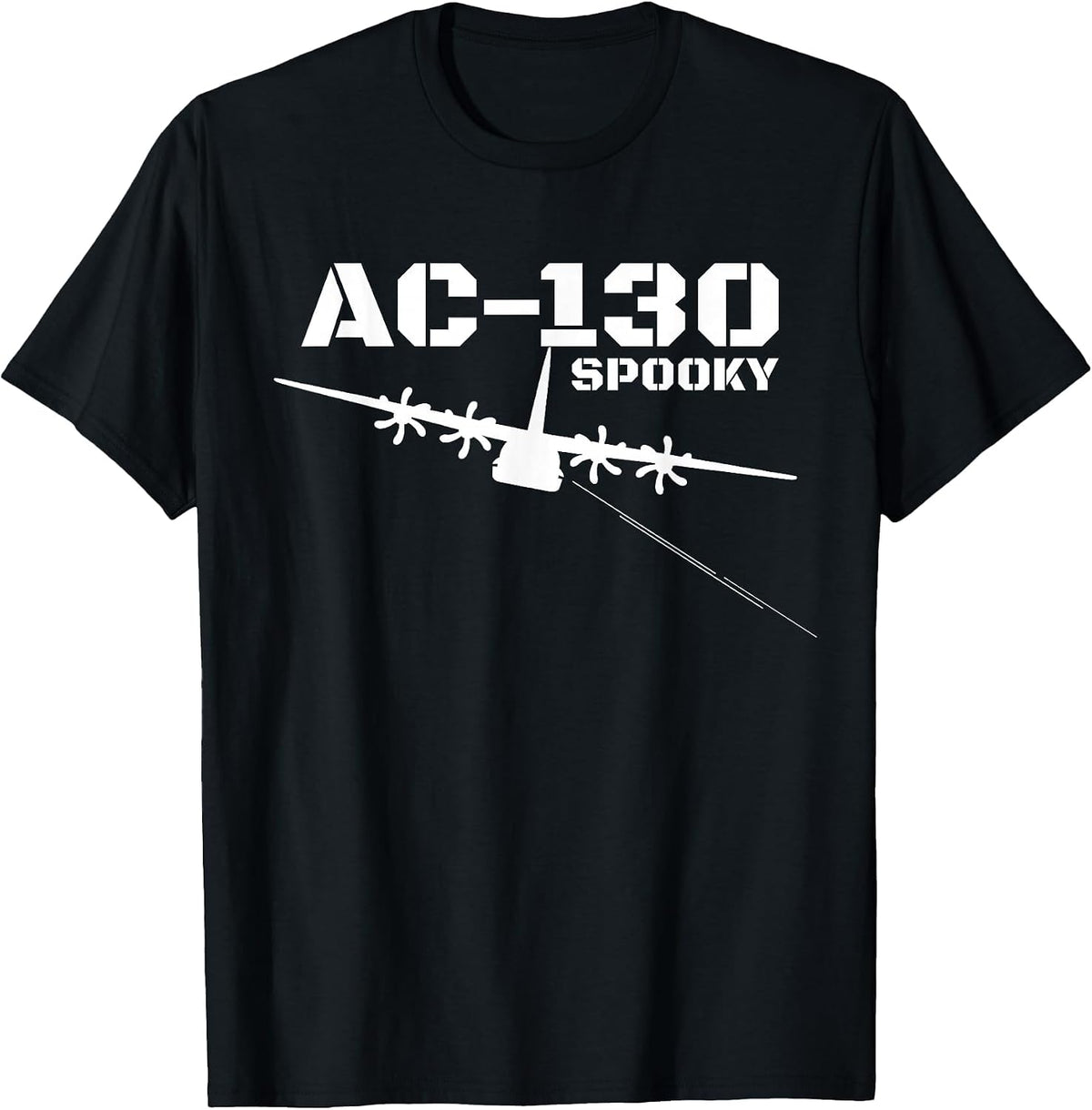 AC-130 Spooky Gunship Military Airplane Spooky C130 T-Shirt - Black