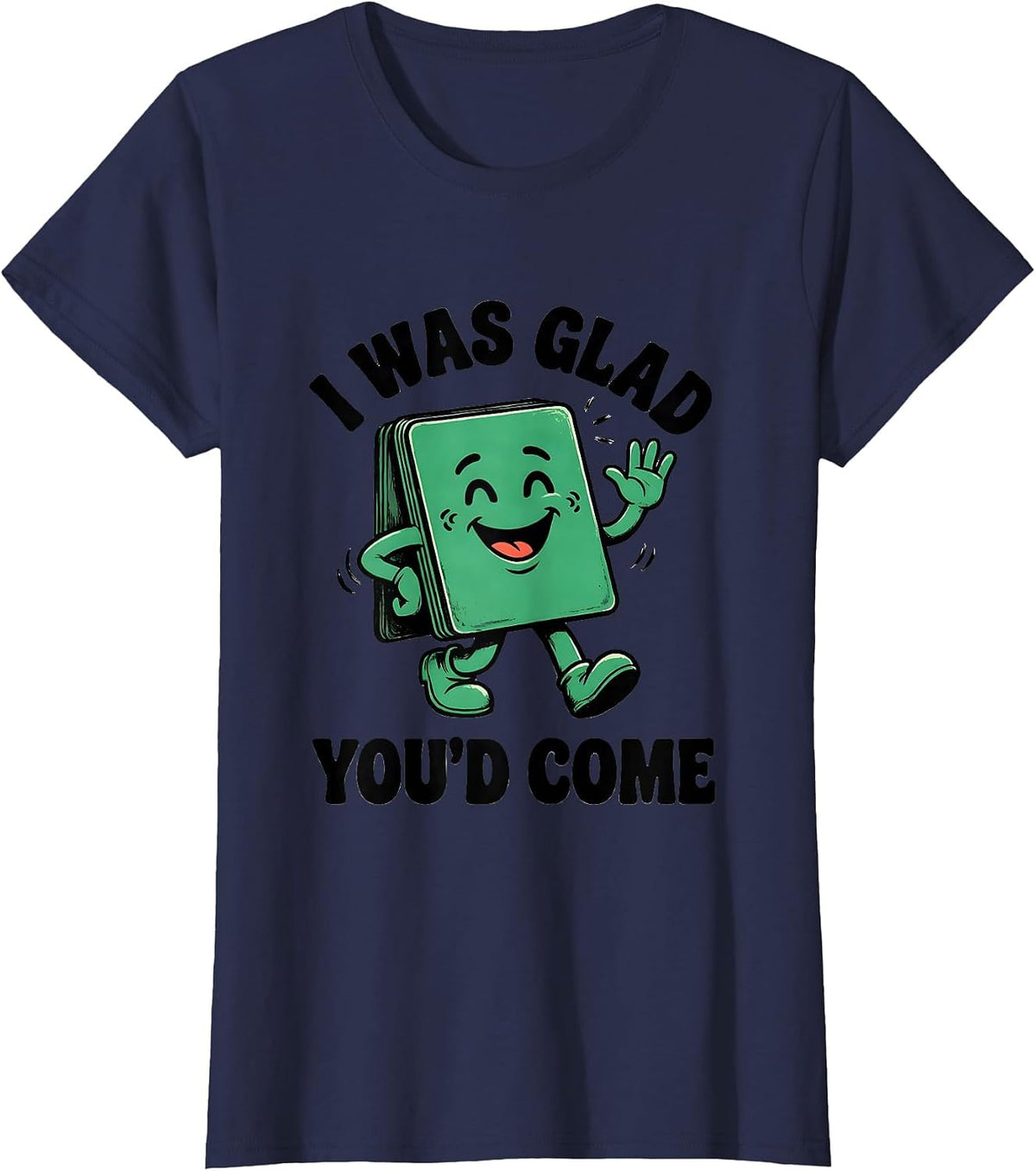 Women's I Was Glad You’d Come Cheerful Teacher Back To School T-Shirt - Navy Blue