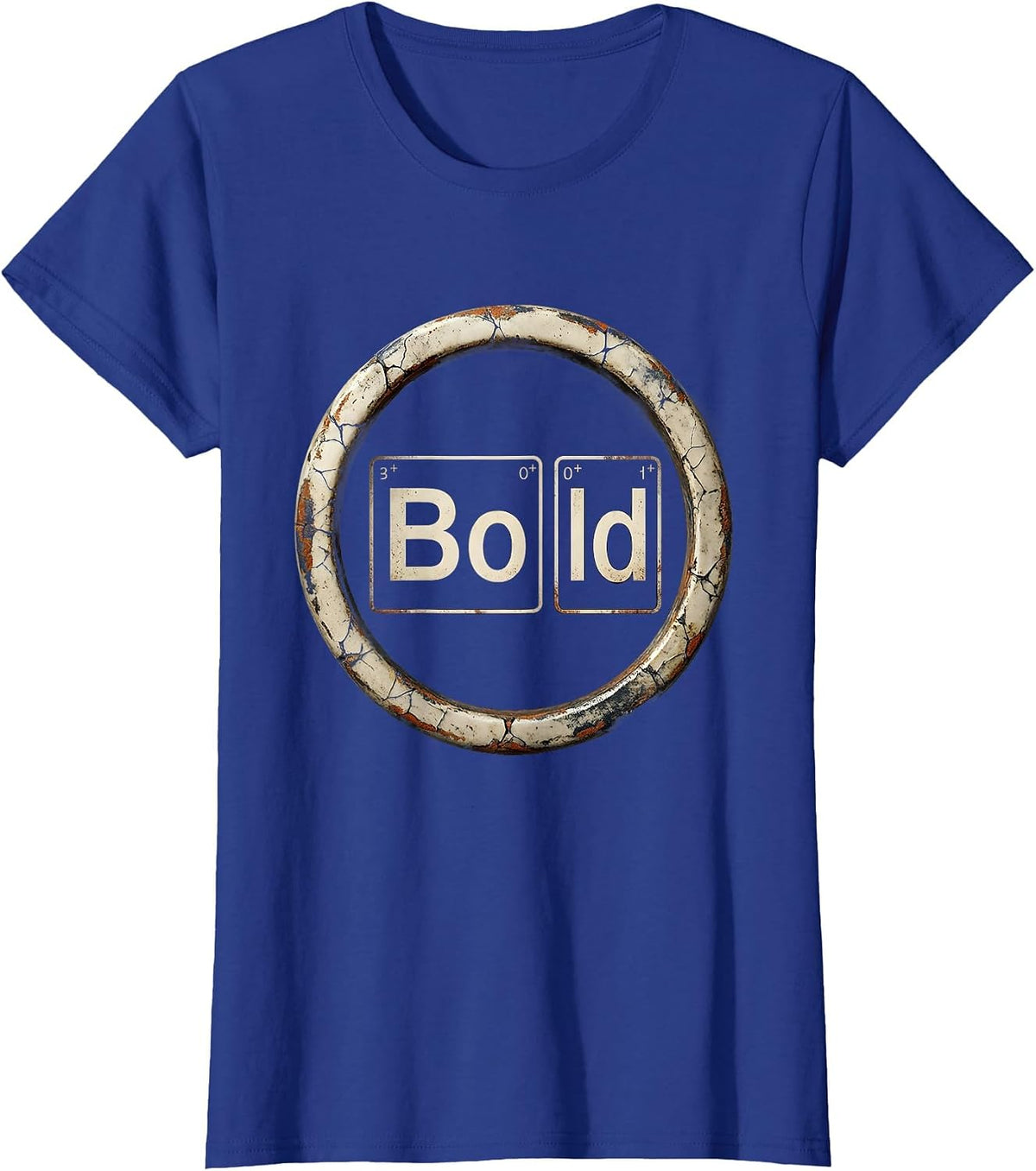 Women's BOld Distressed Science Nerd Periodic Table Pun Humor T-Shirt - Royal Blue