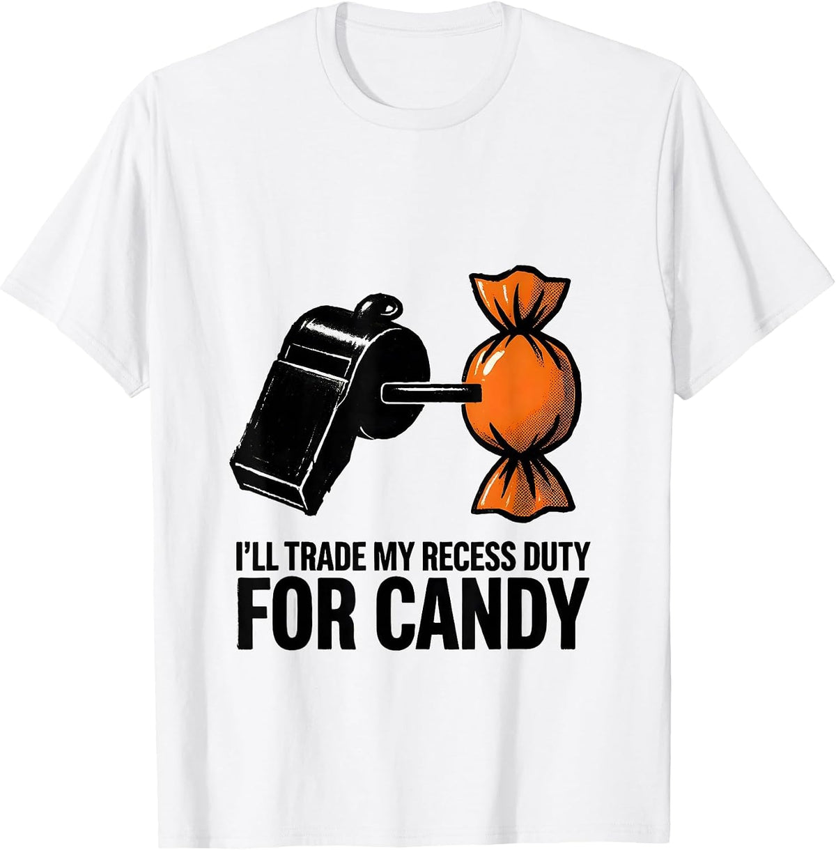 Men's I'll Trade My Recess Duty For Candy Funny Teacher Halloween T-Shirt - White