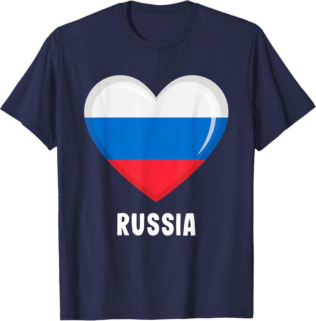 Russia Flag Shirt Russian T-Shirt - Navy Blue