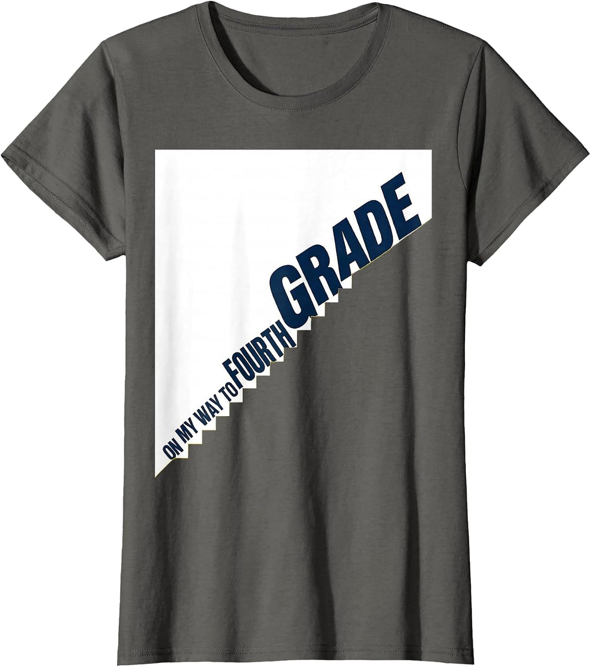 Women's On My Way To Fourth Grade Playful Back To School Student T-Shirt - Asphalt Grey