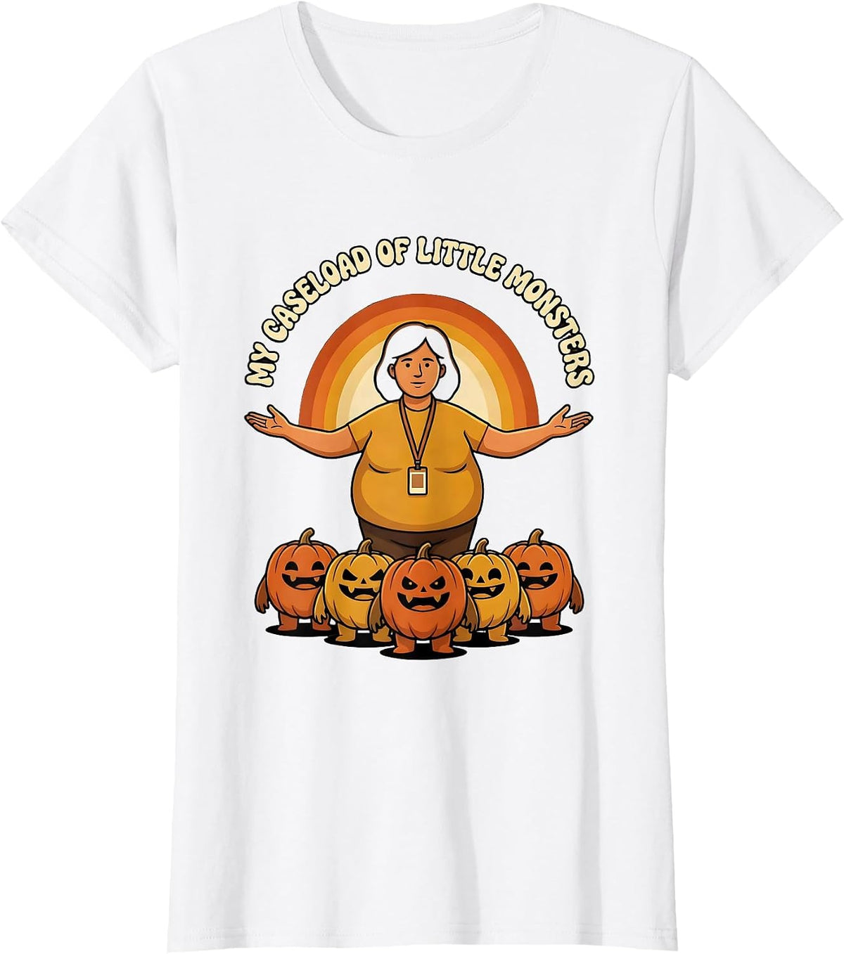 My Caseload Of Little Monsters Retro 70s School T-Shirt - White