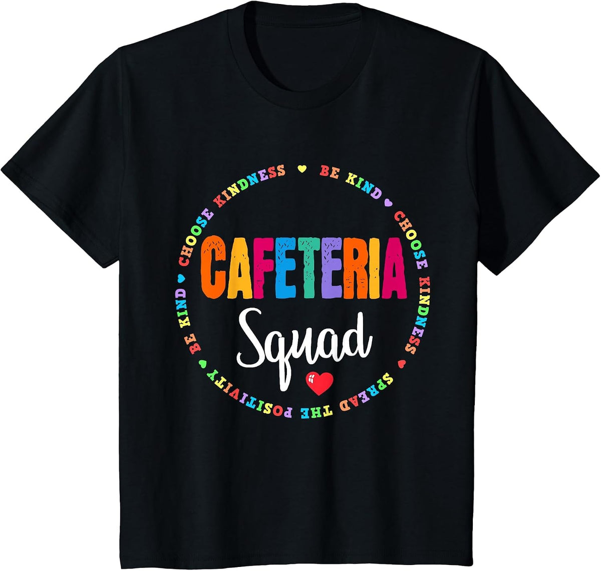 School Support Team Matching Cafeteria Squad Worker Crew T-Shirt - Black