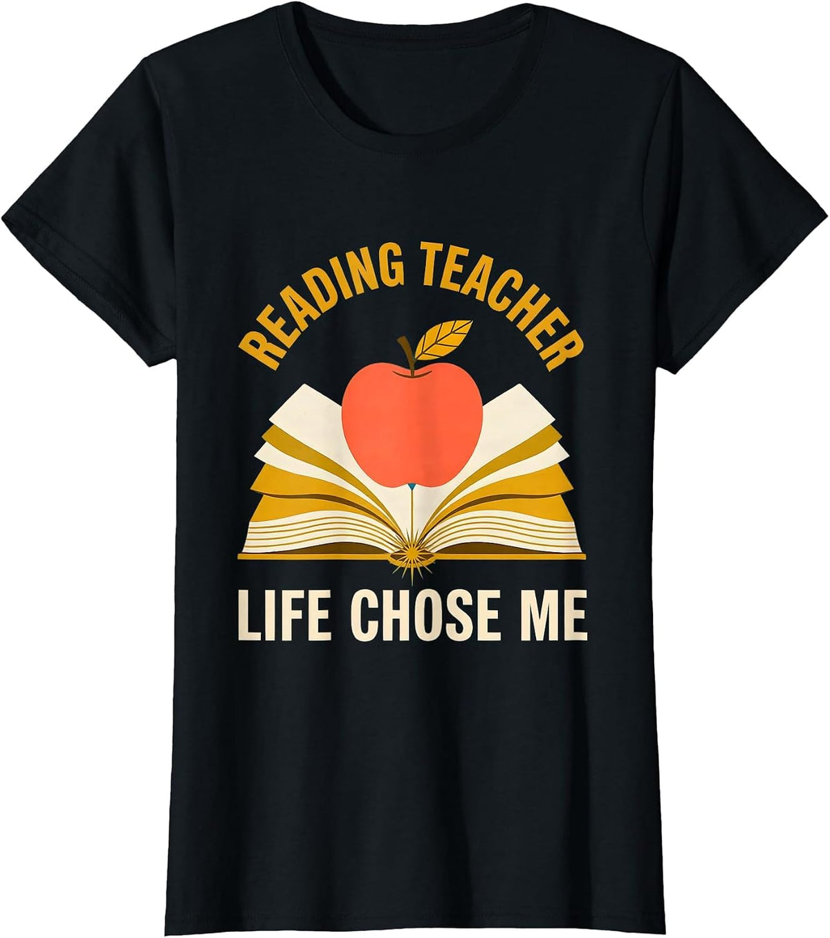 Reading Teacher Life Chose Me Educator Design T-Shirt - Black