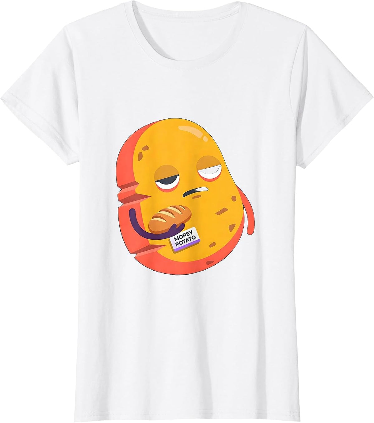 Women's Mopey Potato Funny Couples Thanksgiving Matching T-Shirt - White