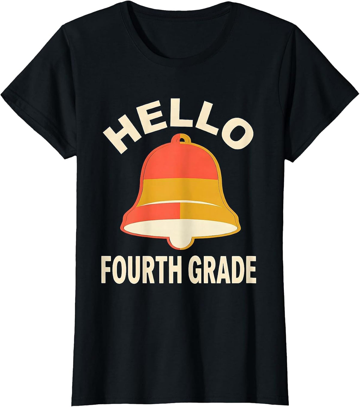 Women's Hello Fourth Grade Tie Dye Back To School Screenprint T-Shirt - Black