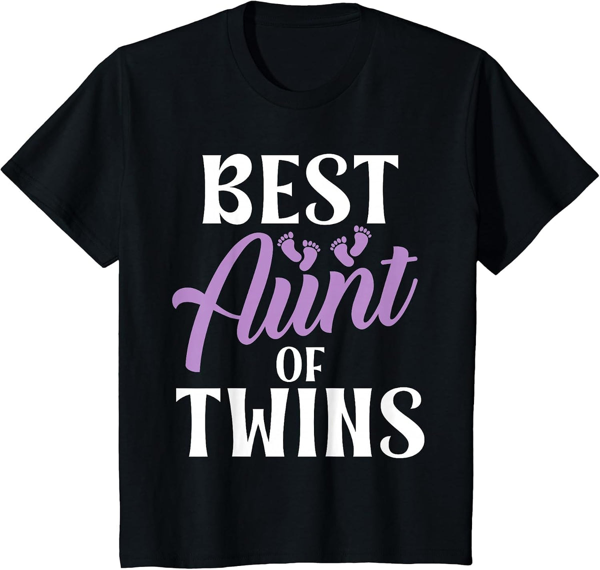 Best Aunt of Twins Aunt T-Shirt - Black