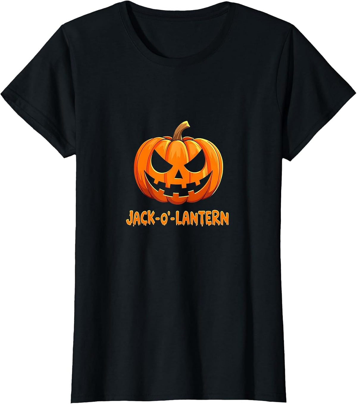 Halloween Classic Jack-o'-Lantern Spooky Pumpkin T-Shirt - Black