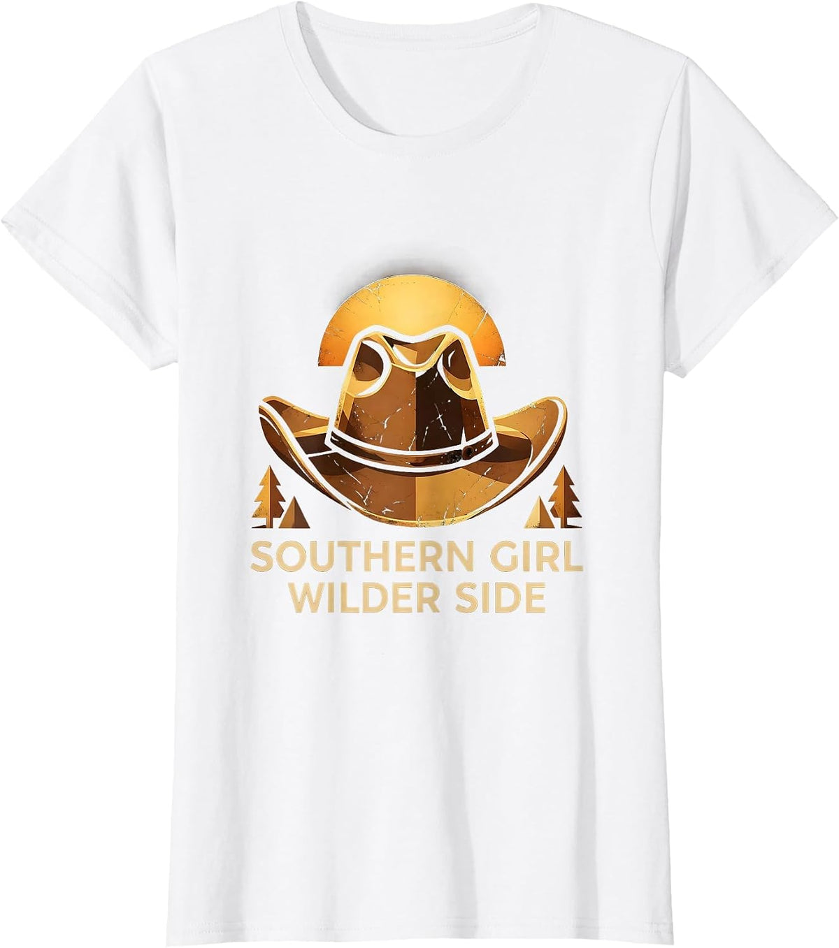 Women's Southern Girl Wilder Side Cowboy Design T-Shirt - White