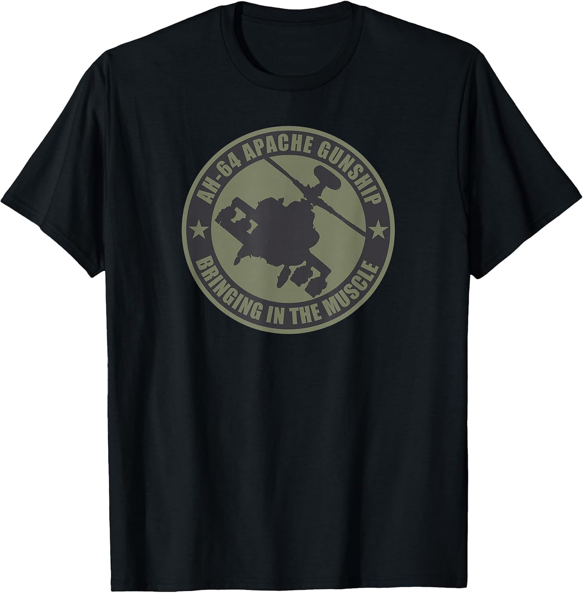 AH-64 Apache T-Shirt - Brings the Muscles in T-Shirt - Black