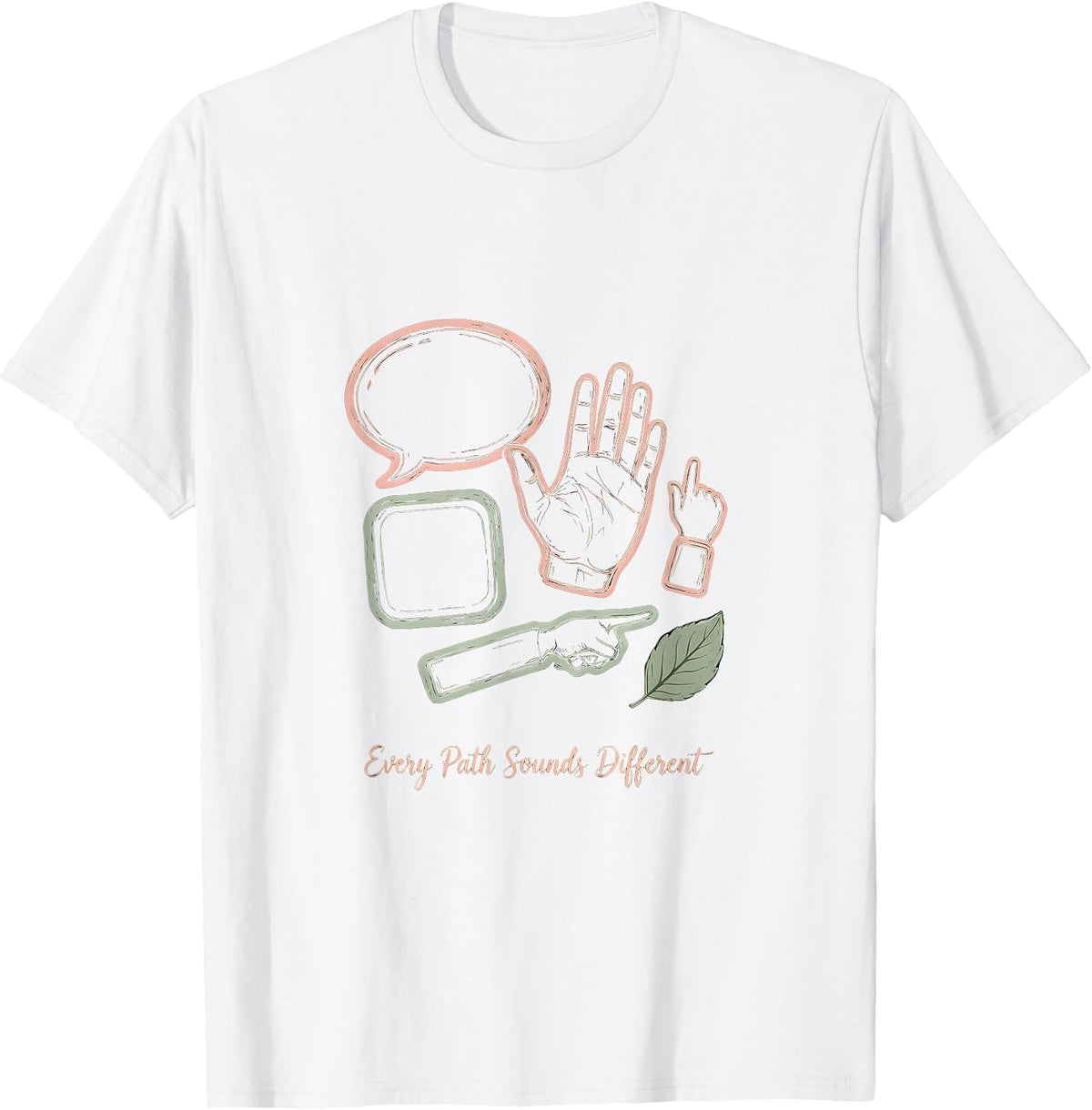 Men's Every Path Sounds Different Boho Typography Special T-Shirt - White