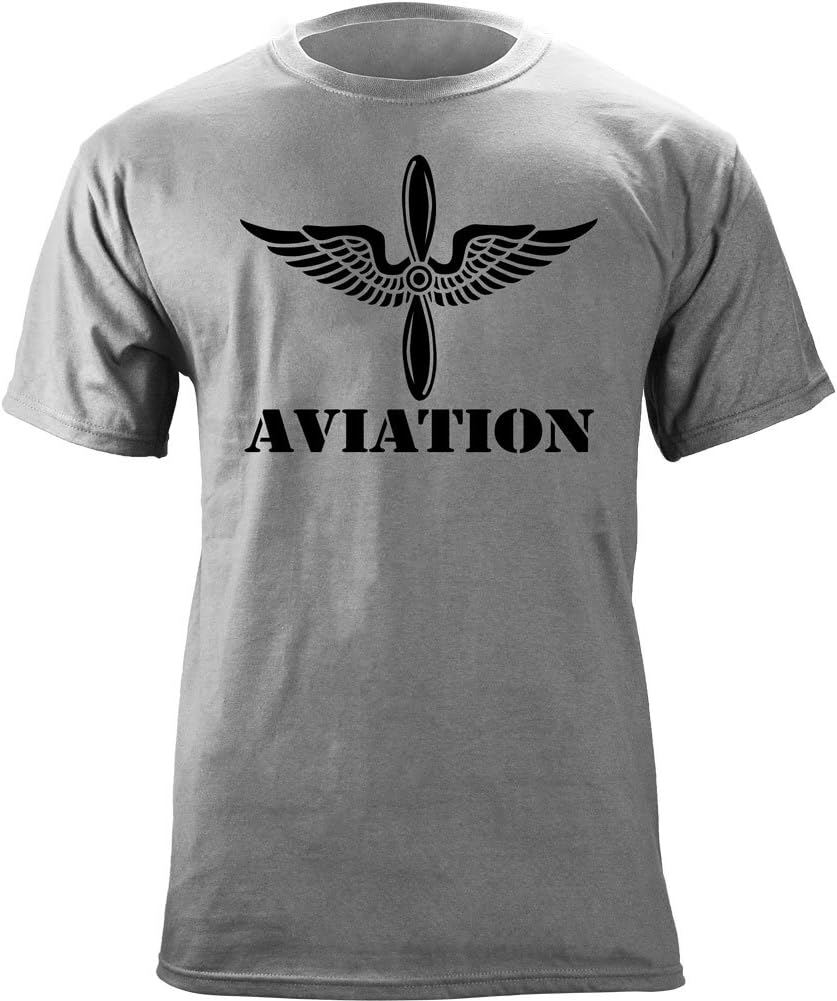 Army Aviation Branch Insignia Winged Propeller Veteran Graphic T-Shirt - Heather Grey