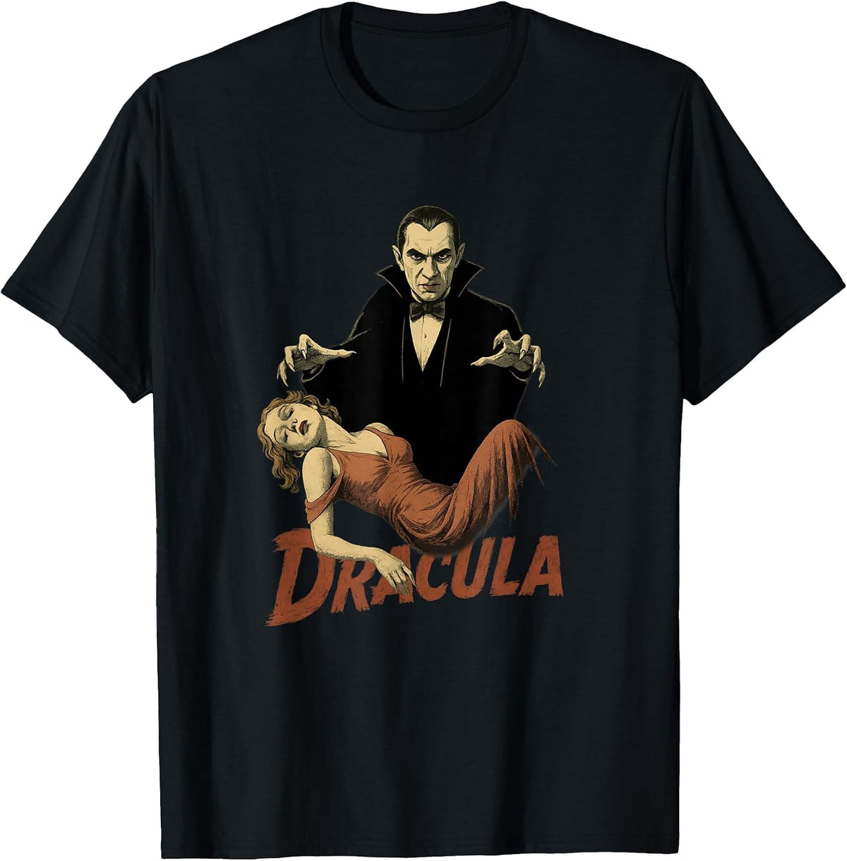 Vintage Dracula Horror Movie - Classic Monster Retro Design T-Shirt - Black