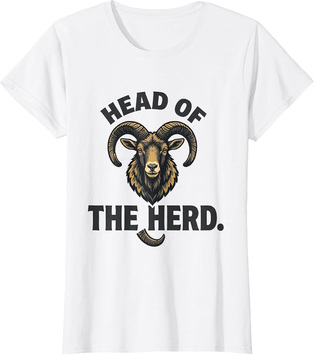Head Of The Herd Funny Goat Costume Farm Animal Humor T-Shirt - White