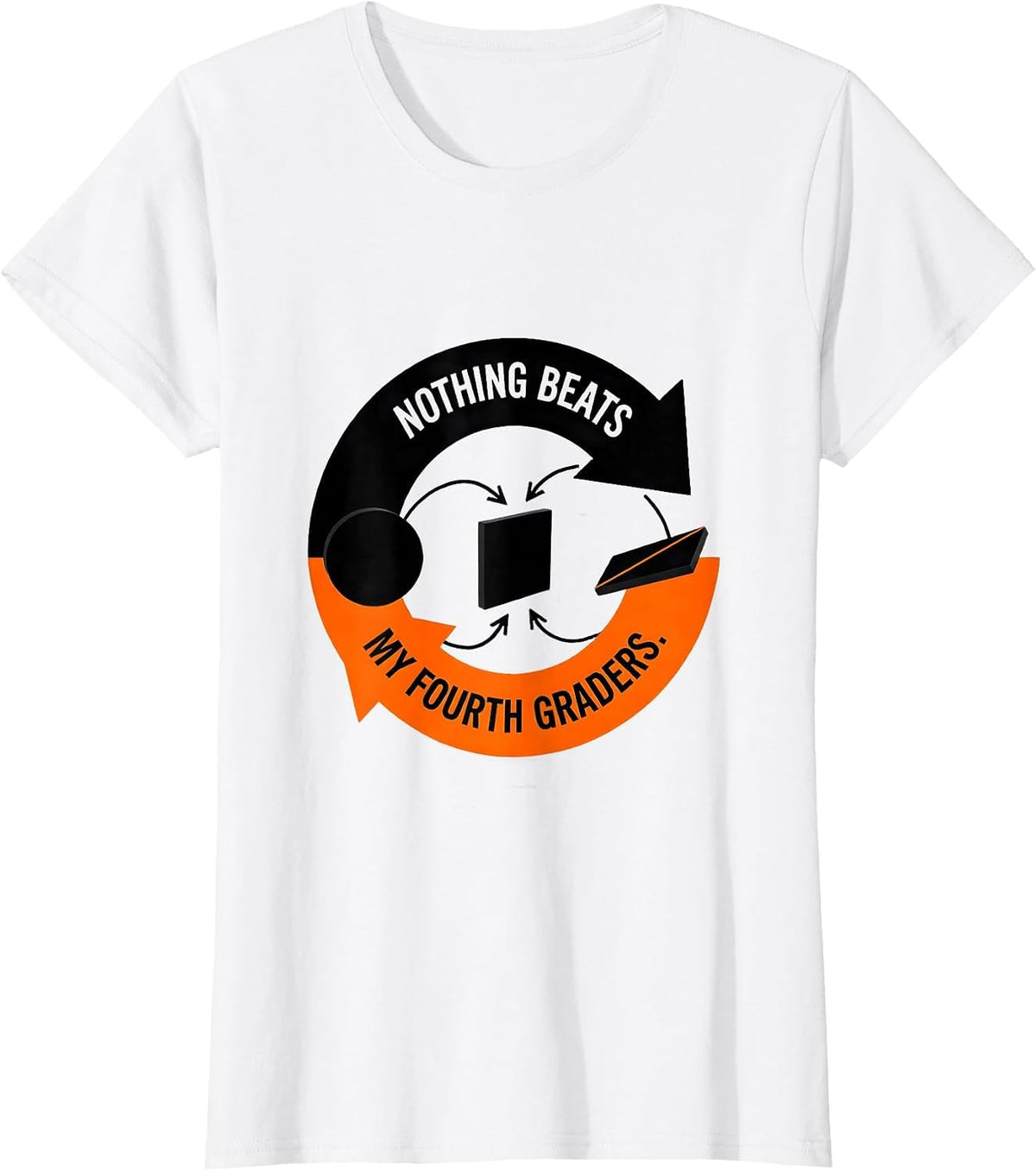 Nothing Beats My Fourth Graders Funny Back to School Rock T-Shirt - White