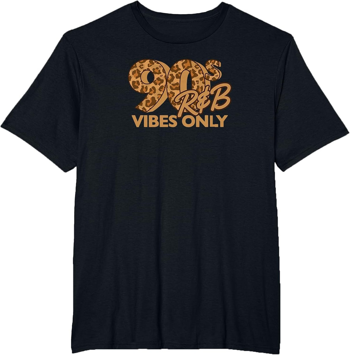 90s R&B Vibes Only Nineties RNB Music Animal Print T-Shirt - Black