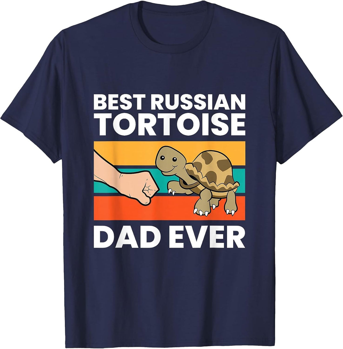 Best Russian Tortoise Dad Ever T-Shirt - Navy Blue