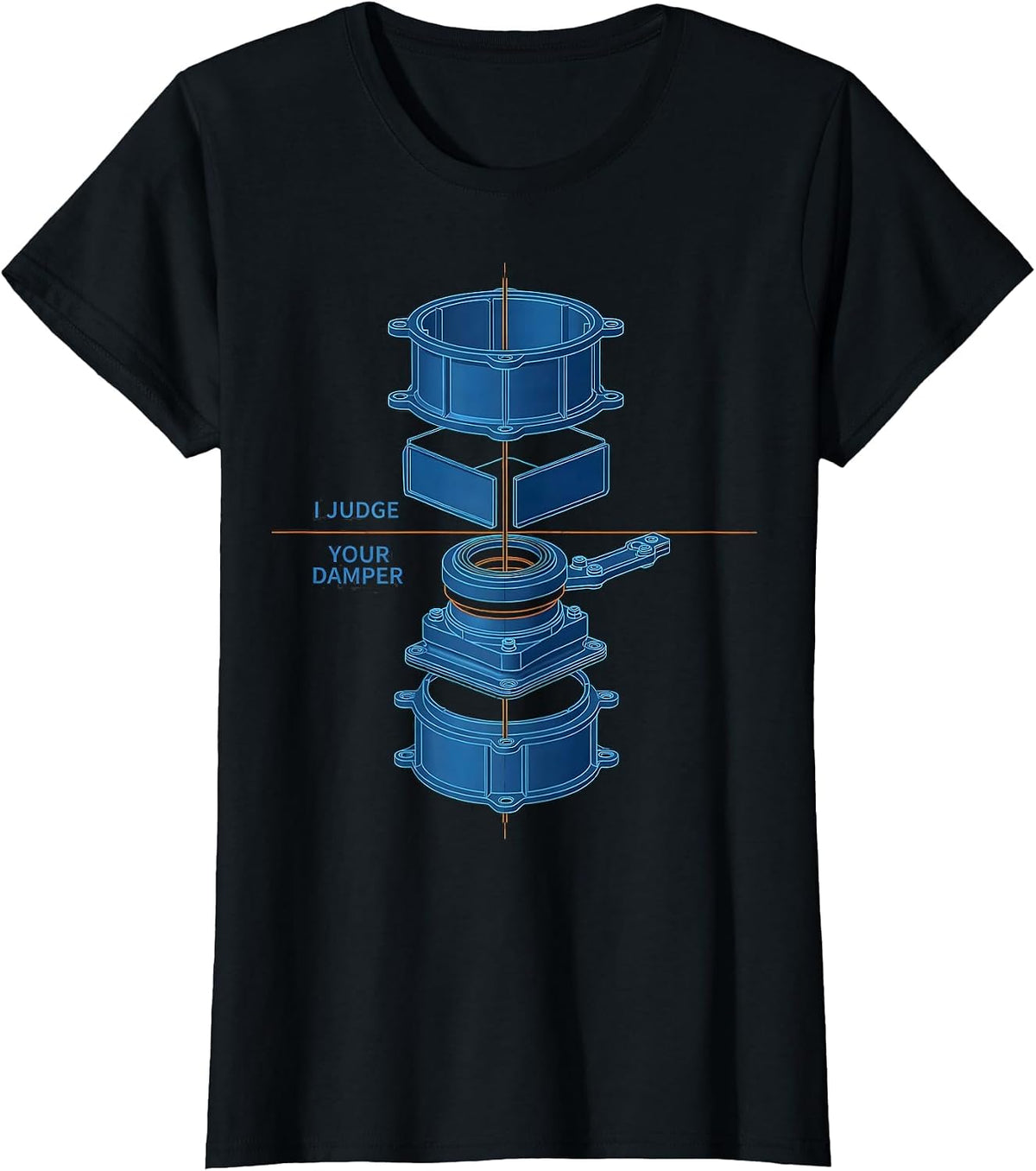 Women's I Judge Your Damper Funny HVAC Technician Skilled Trades T-Shirt - Black