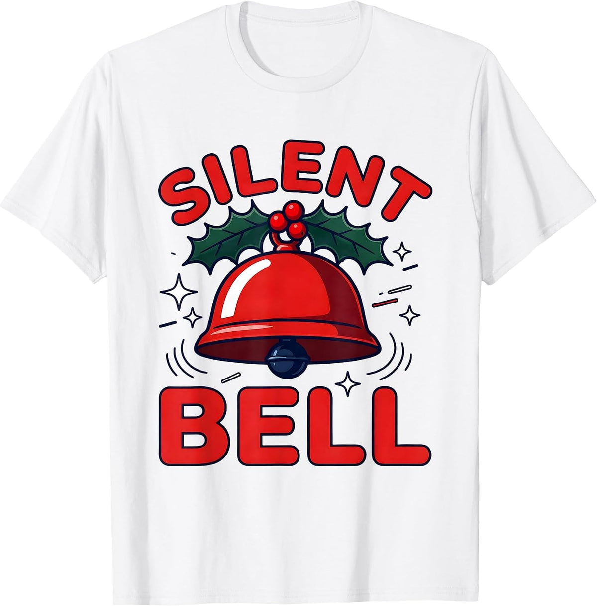 Men's Silent Bell Funny Teacher Christmas School Humor T-Shirt - White