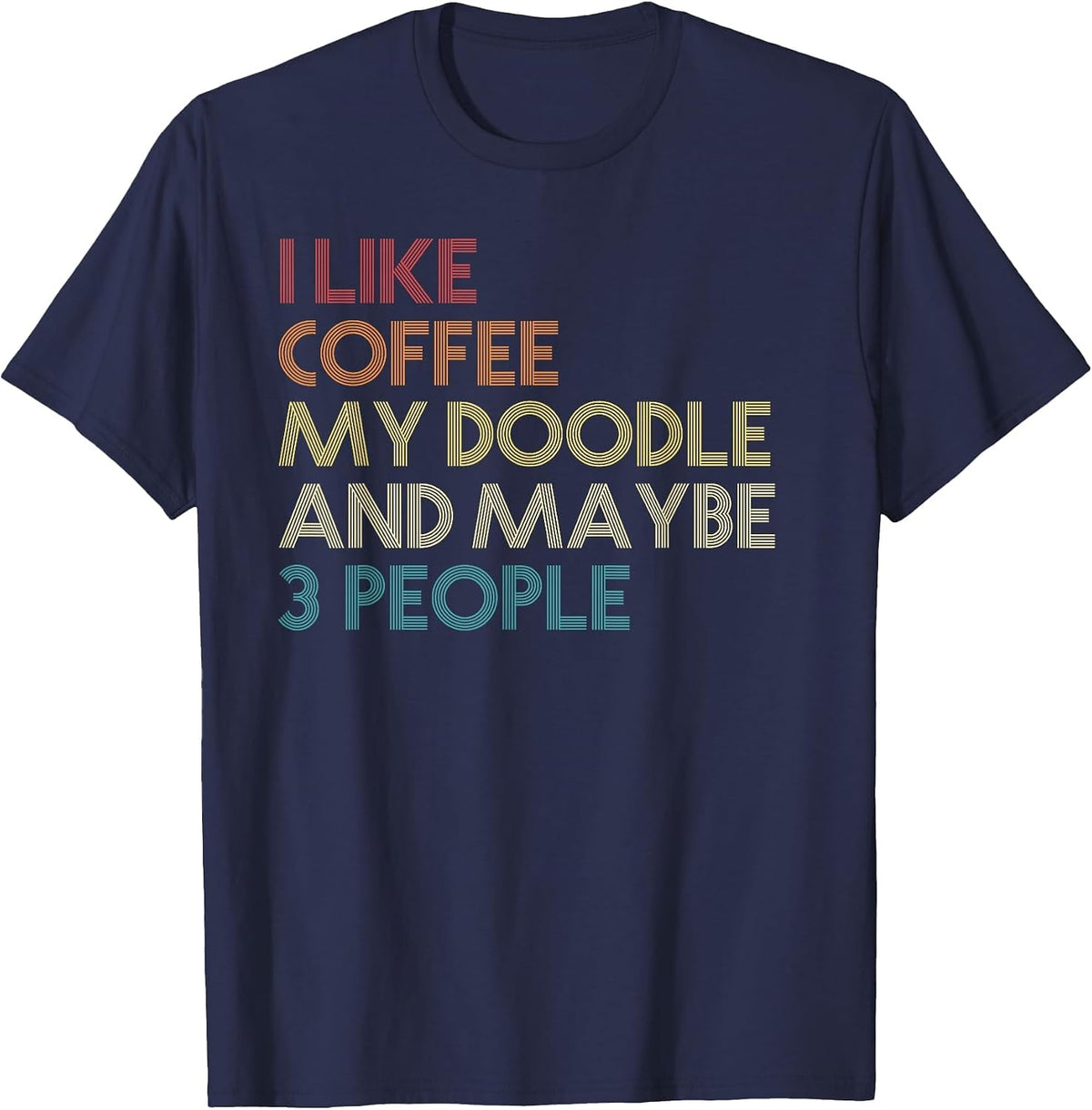 Goldendoodle Dog Owner Coffee Lovers Vintage Retro T-Shirt - Navy Blue