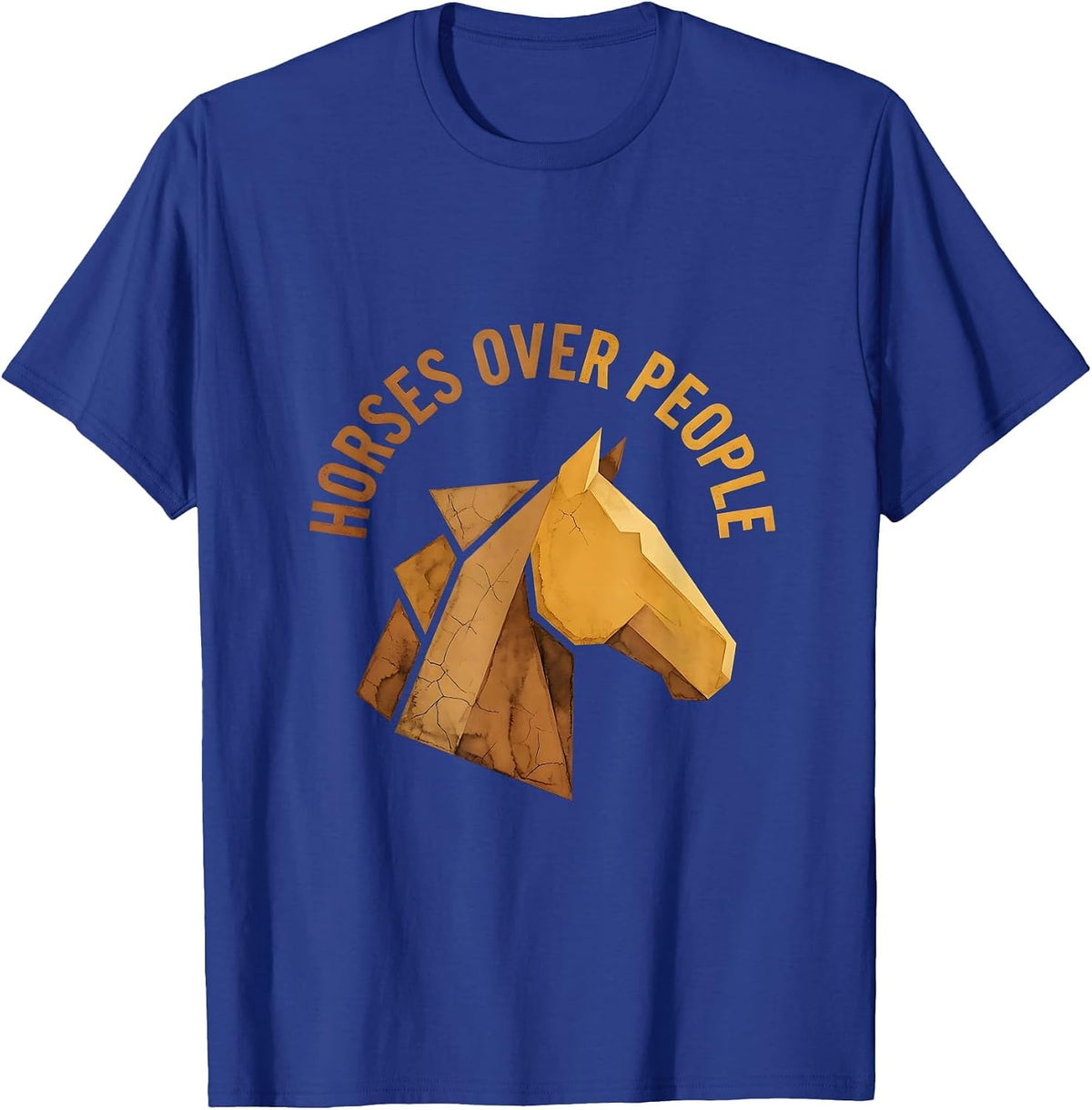 Horses Over People Equestrian Lover Design T-Shirt - Royal Blue